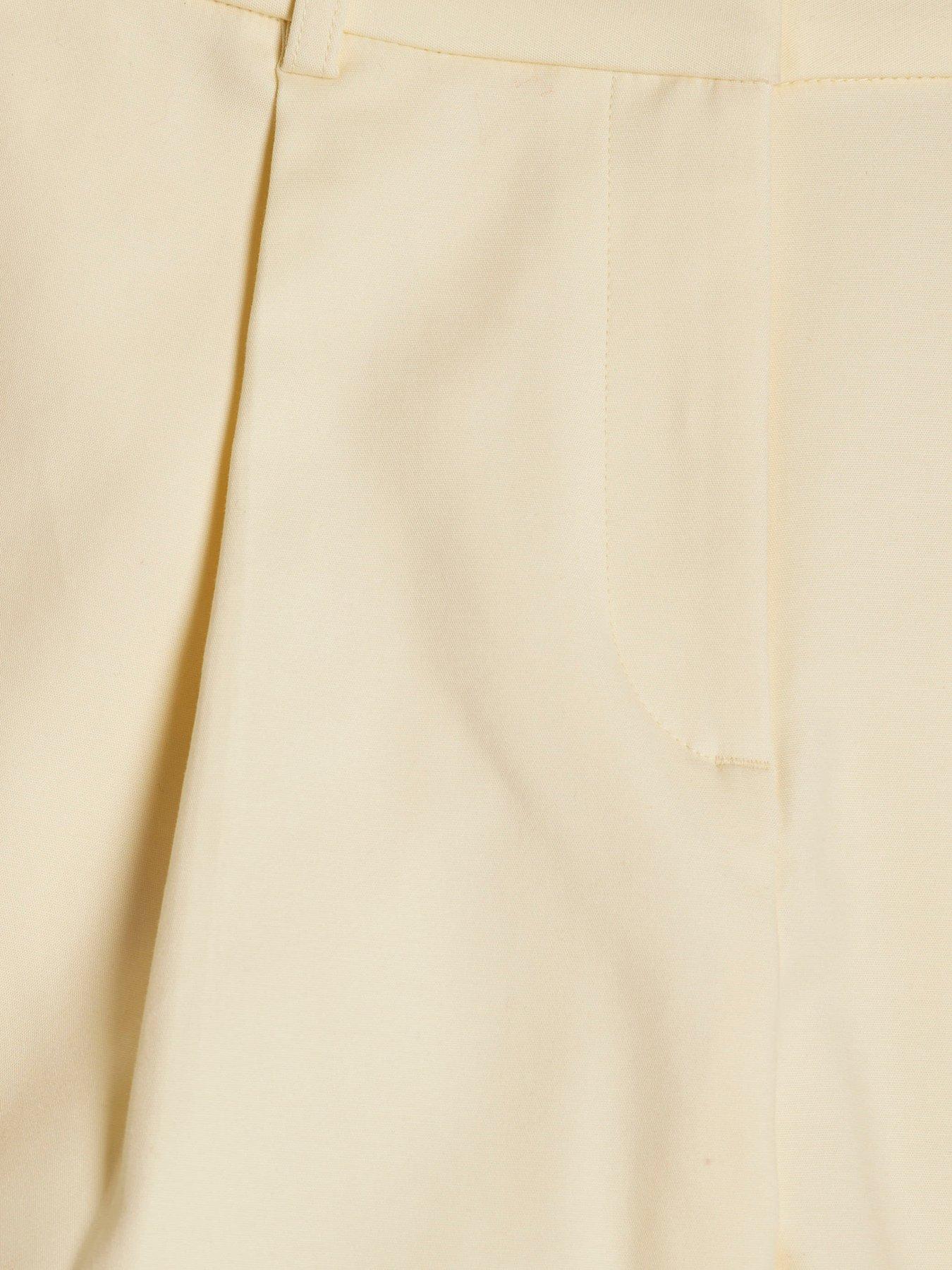 Image 6 of 6 of River Island Cotton Sateen Tailored Shorts - Yellow