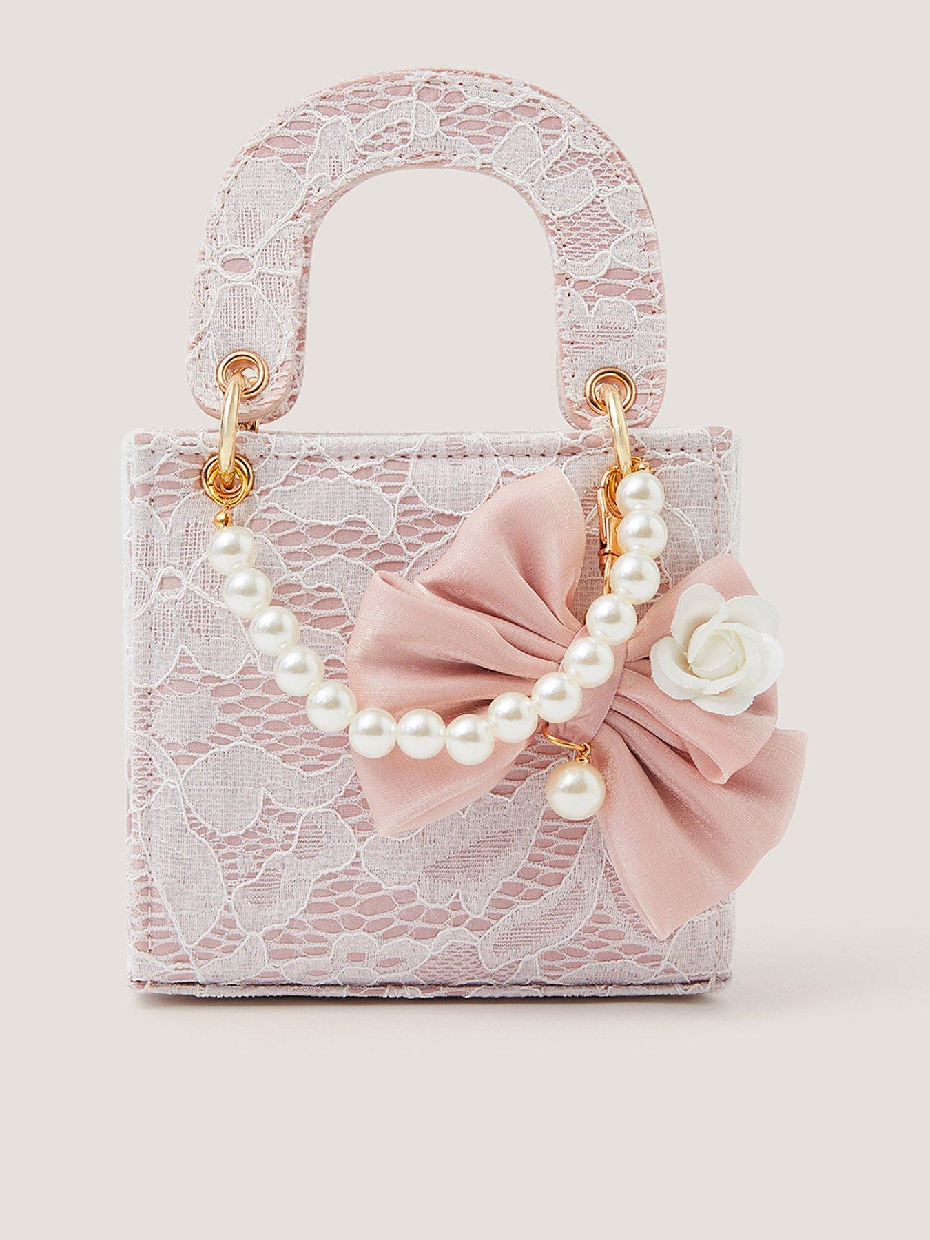 Monsoon Girls Bow Charm Tote Bag - Pink