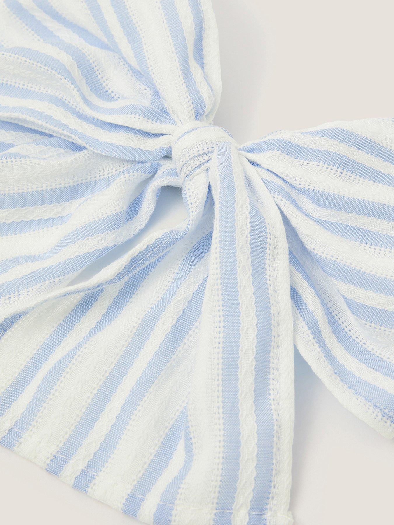 Image 3 of 3 of Monsoon Girls Ahoy Stripe Bow Clips - Multi
