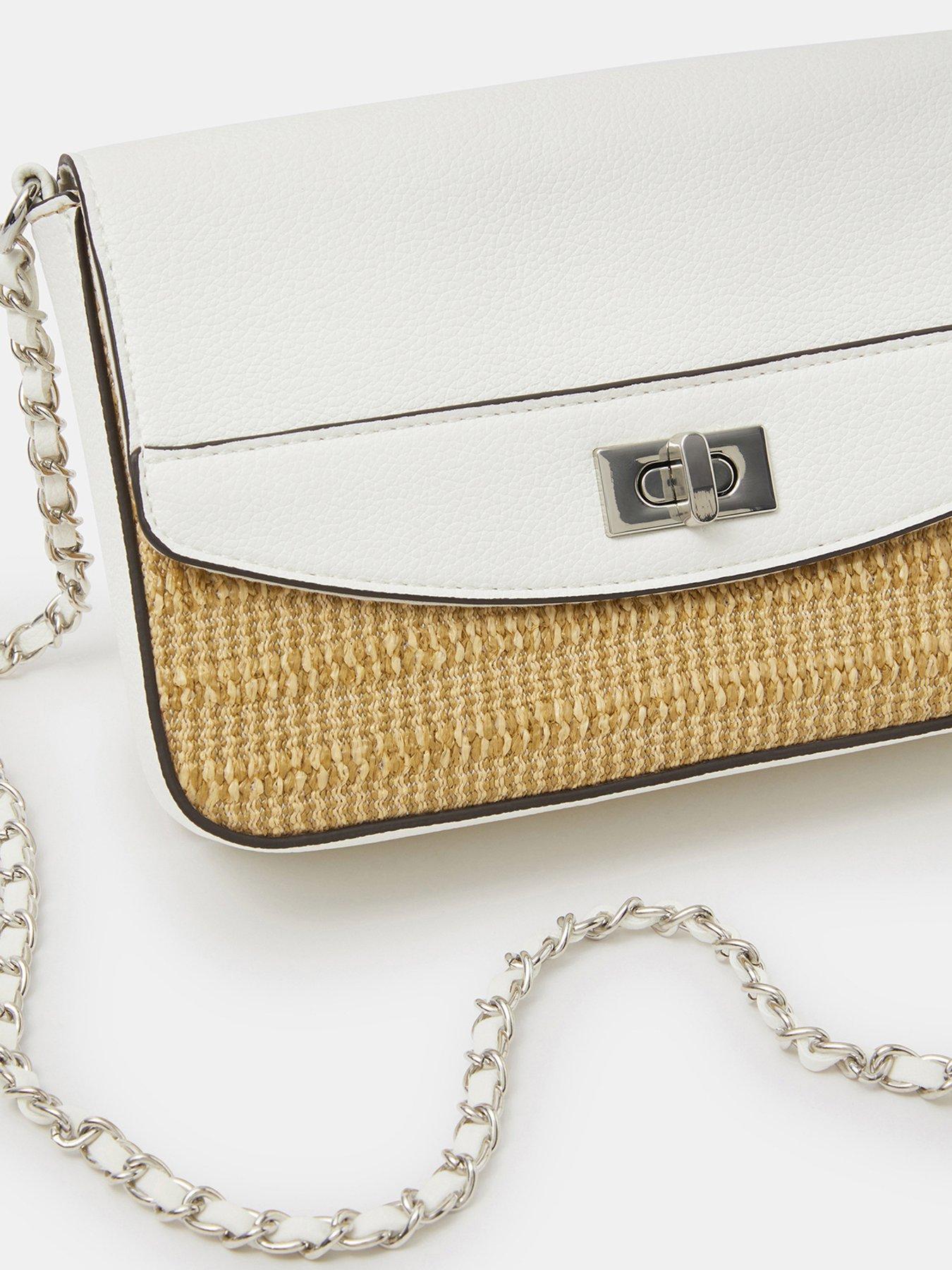 Image 4 of 5 of Accessorize Twistlock Raffia Crossbody Bag