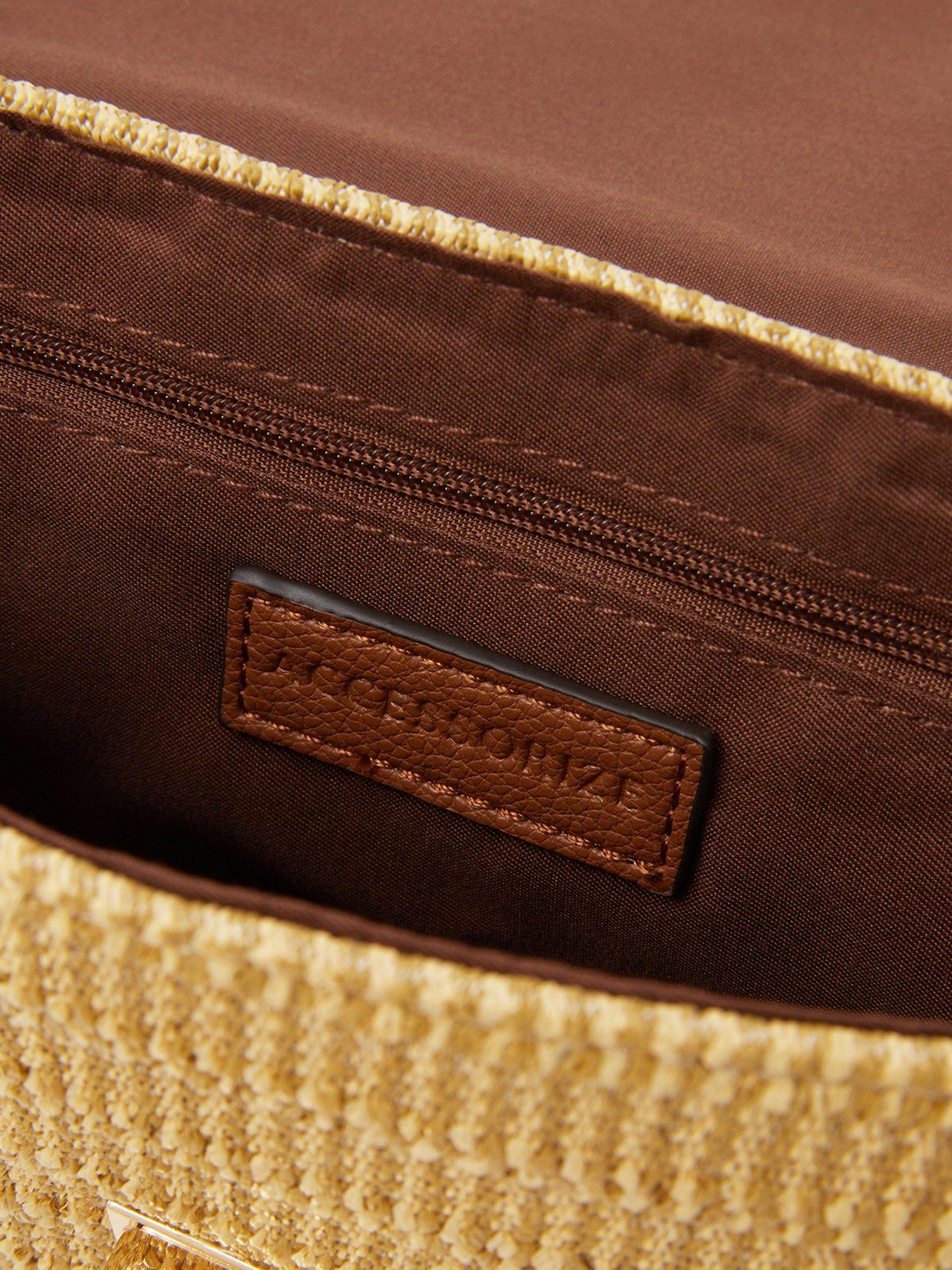  image of accessorize-twistlock-raffia-crossbody-bag