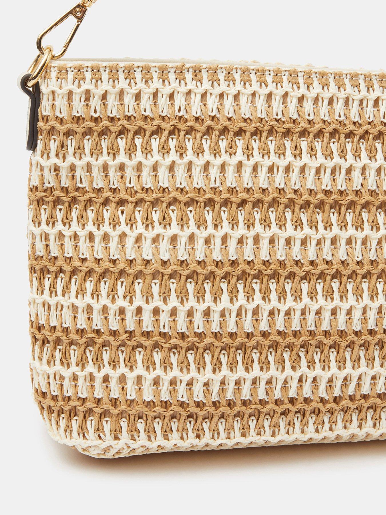  image of accessorize-stripe-raffia-crossbody-bag