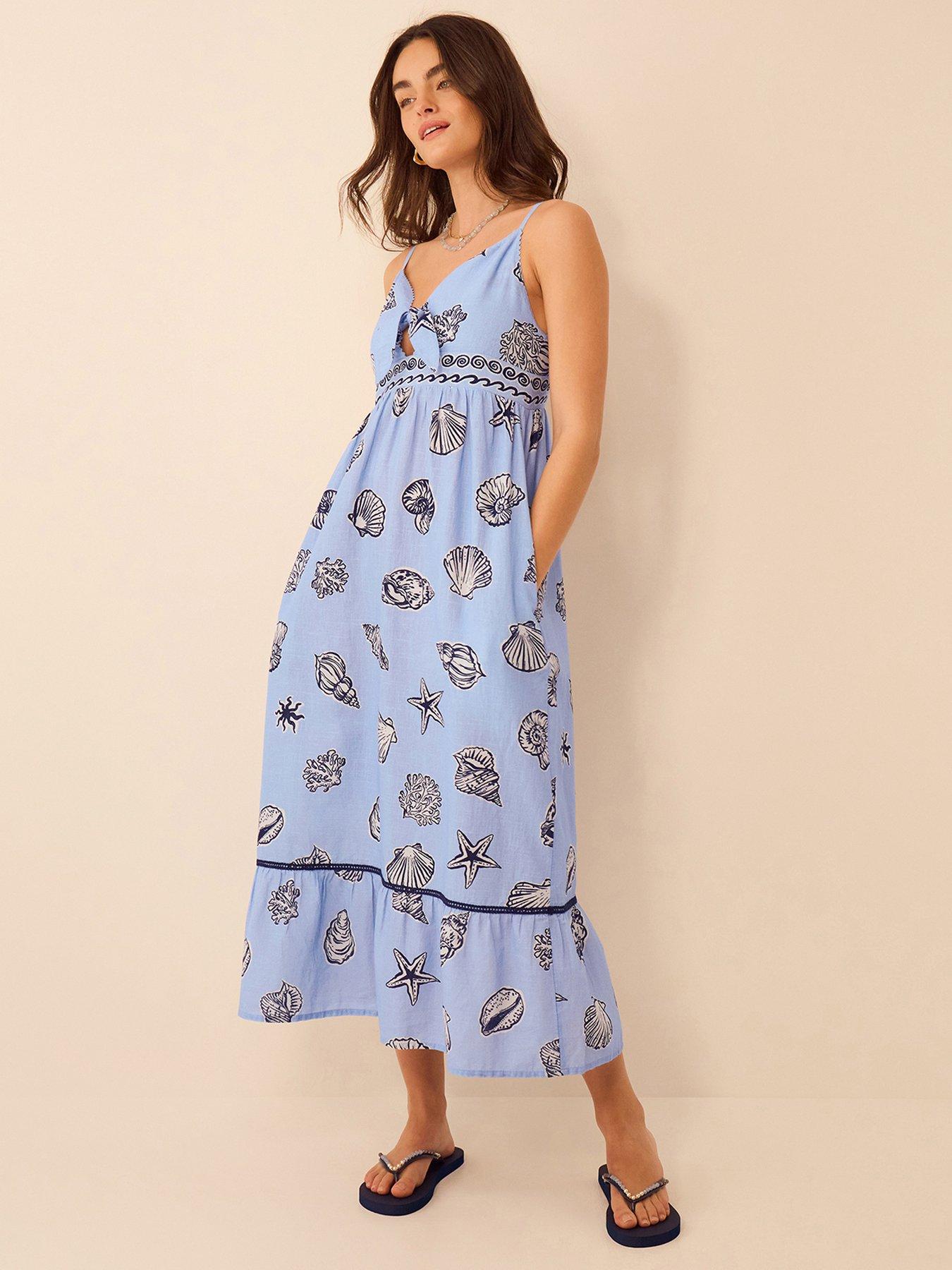 Accessorize Shell Print Midi Dress
