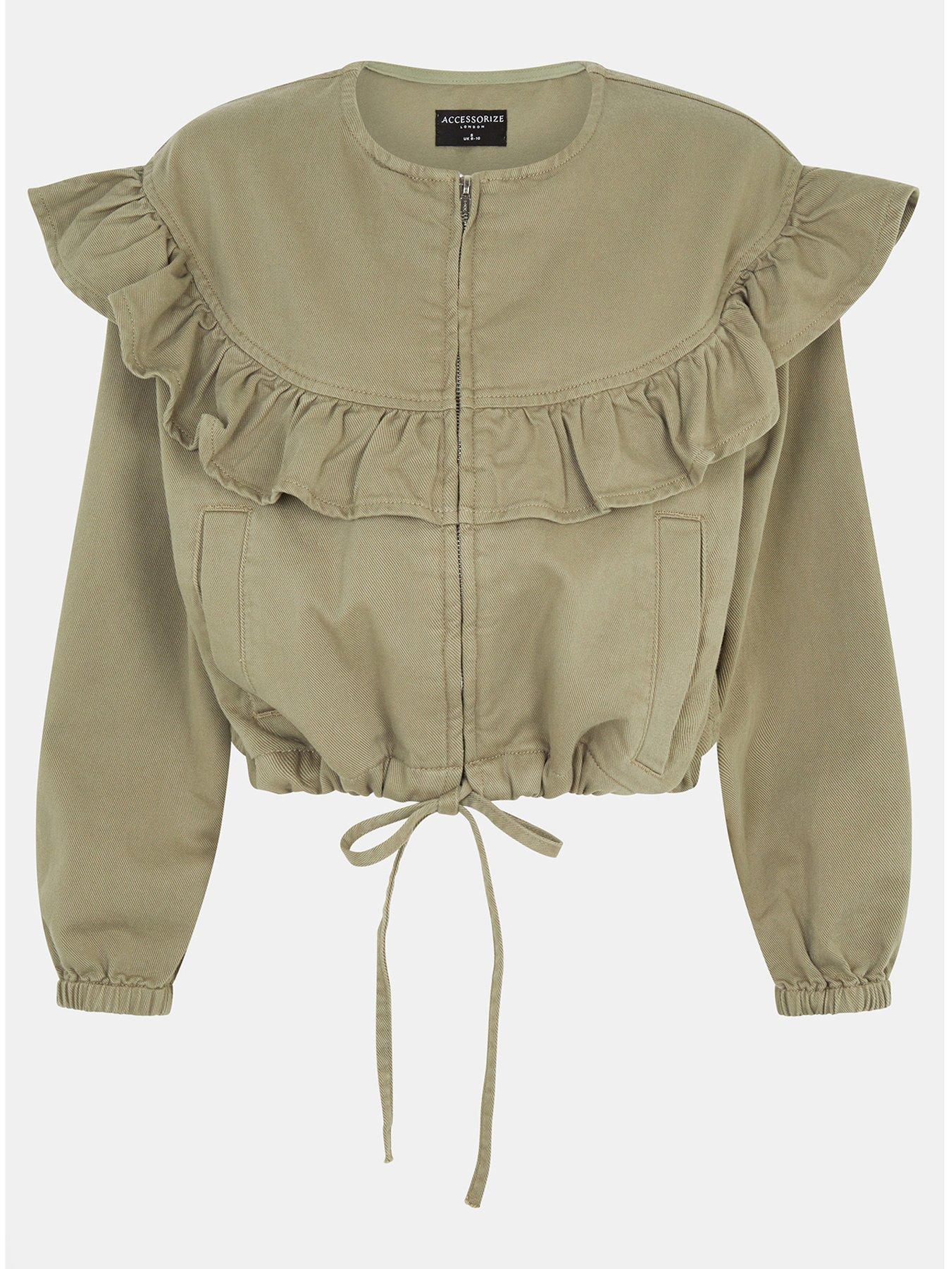  image of accessorize-ruffle-denim-jacket