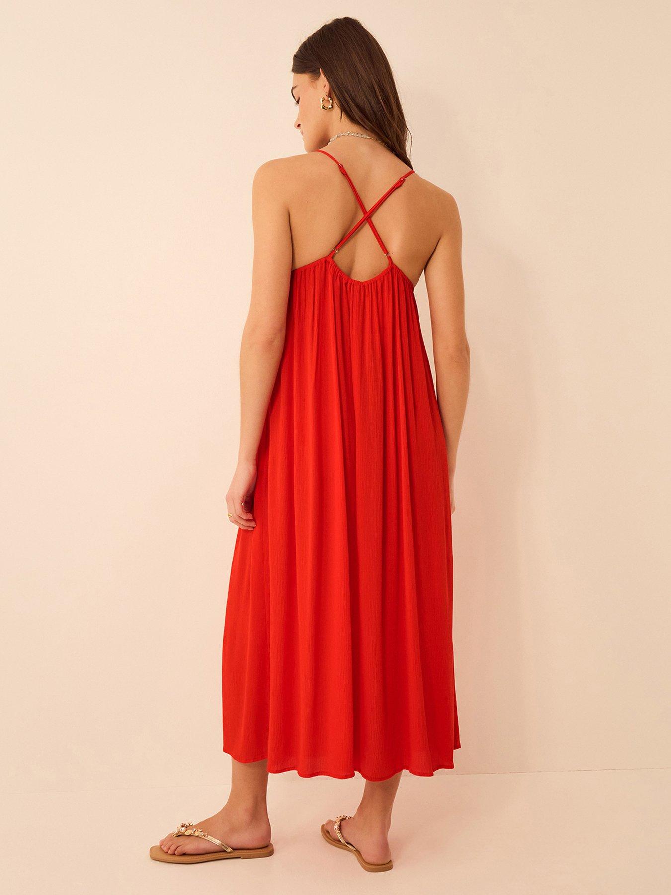  image of accessorize-stripe-crochet-midi-dress