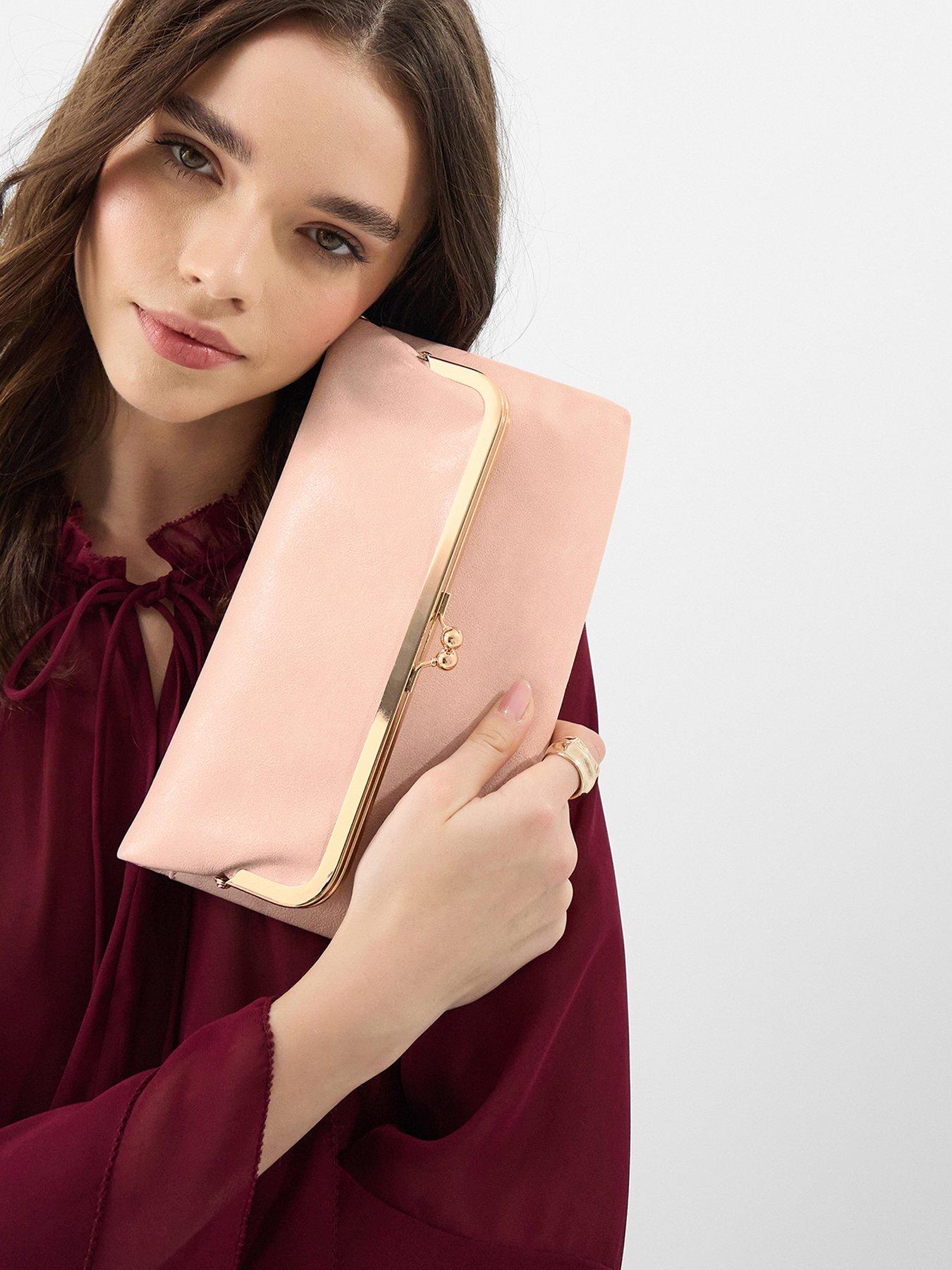 stillFront image of accessorize-fold-over-clip-frame-clutch-bag