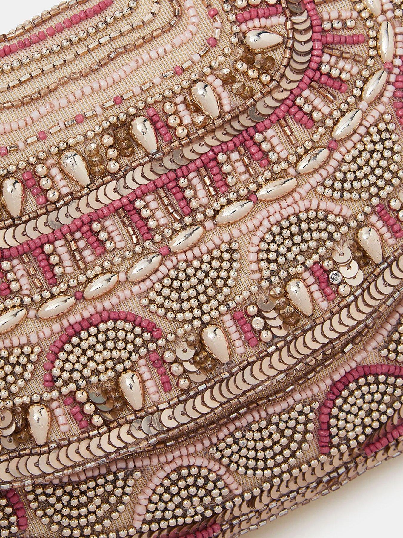  image of accessorize-bead-embellished-clutch-bag