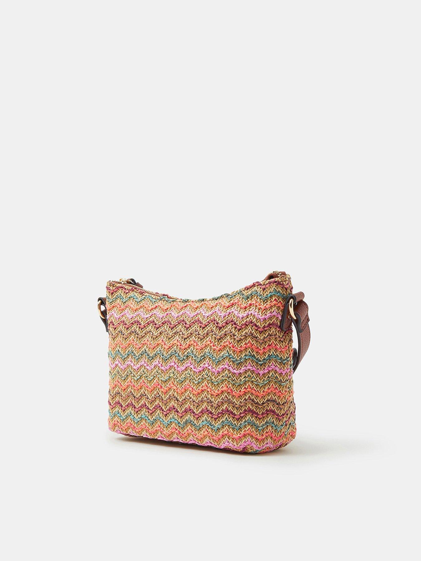 Image 3 of 5 of Accessorize Stripe Raffia Crossbody Bag