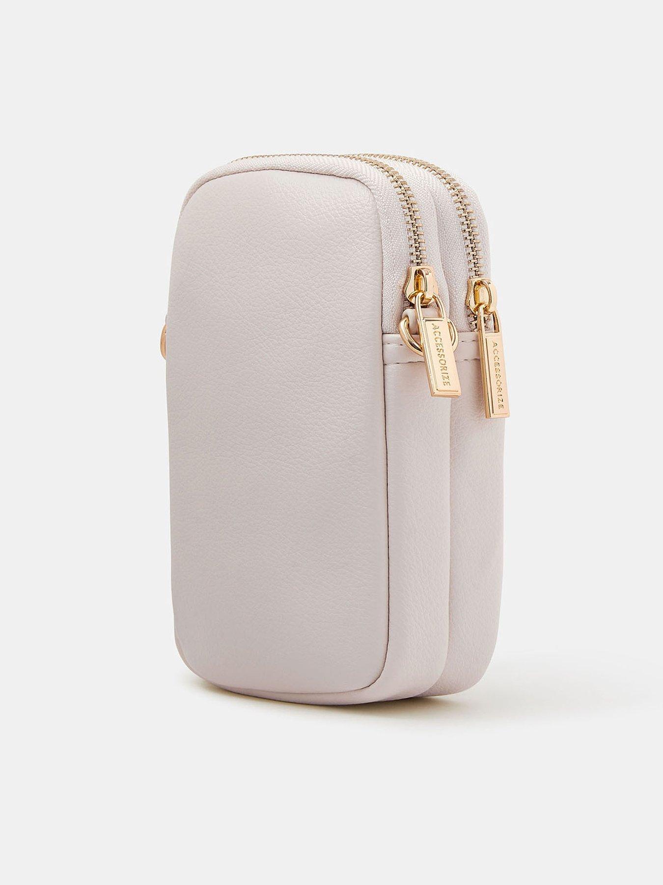  image of accessorize-floral-embroidered-phone-bag