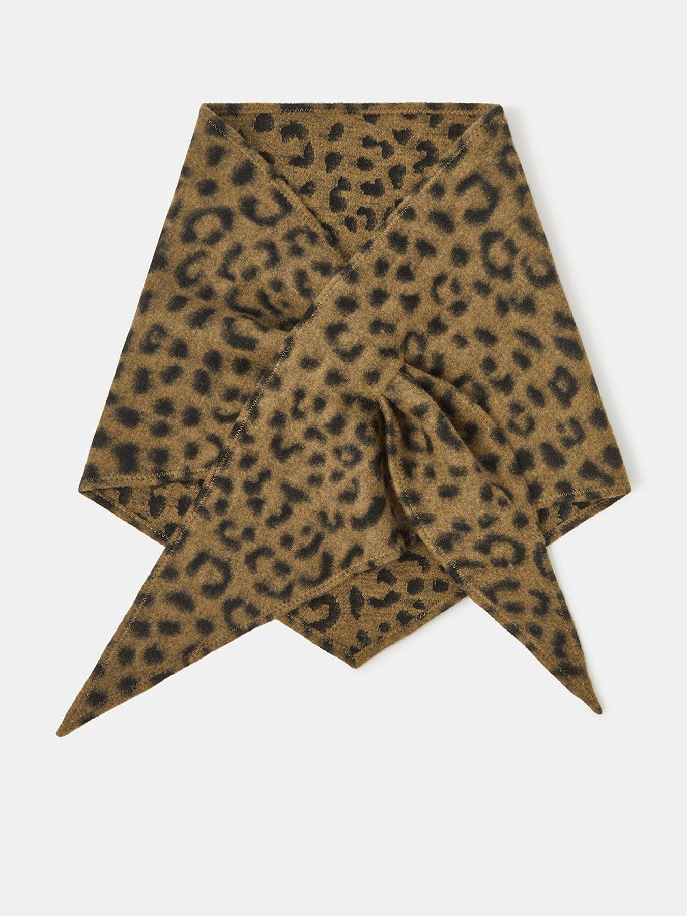 front image of accessorize-leopard-print-triangle-scarf