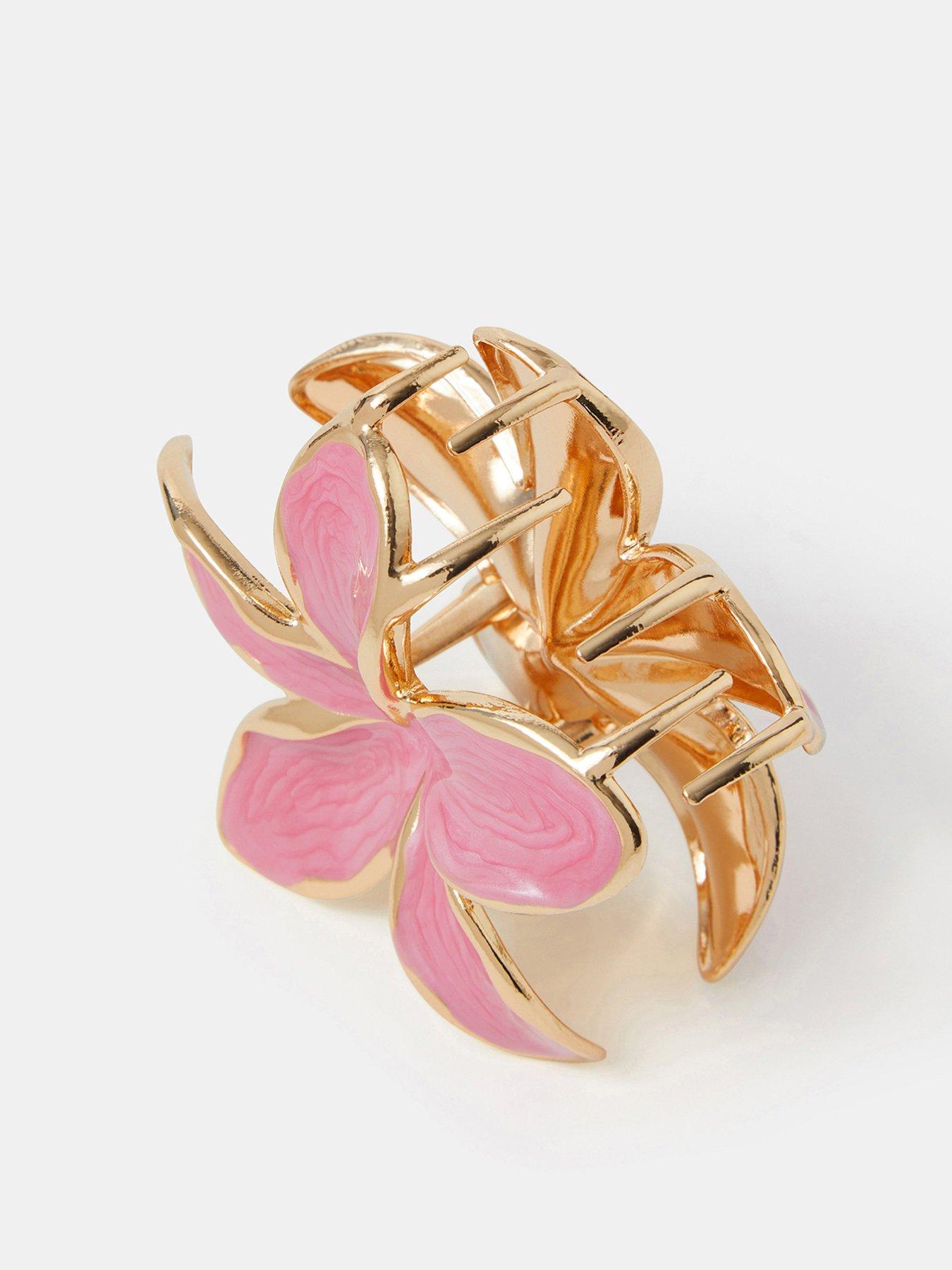 Image 3 of 3 of Accessorize Tropical Flower Metal Claw Clip