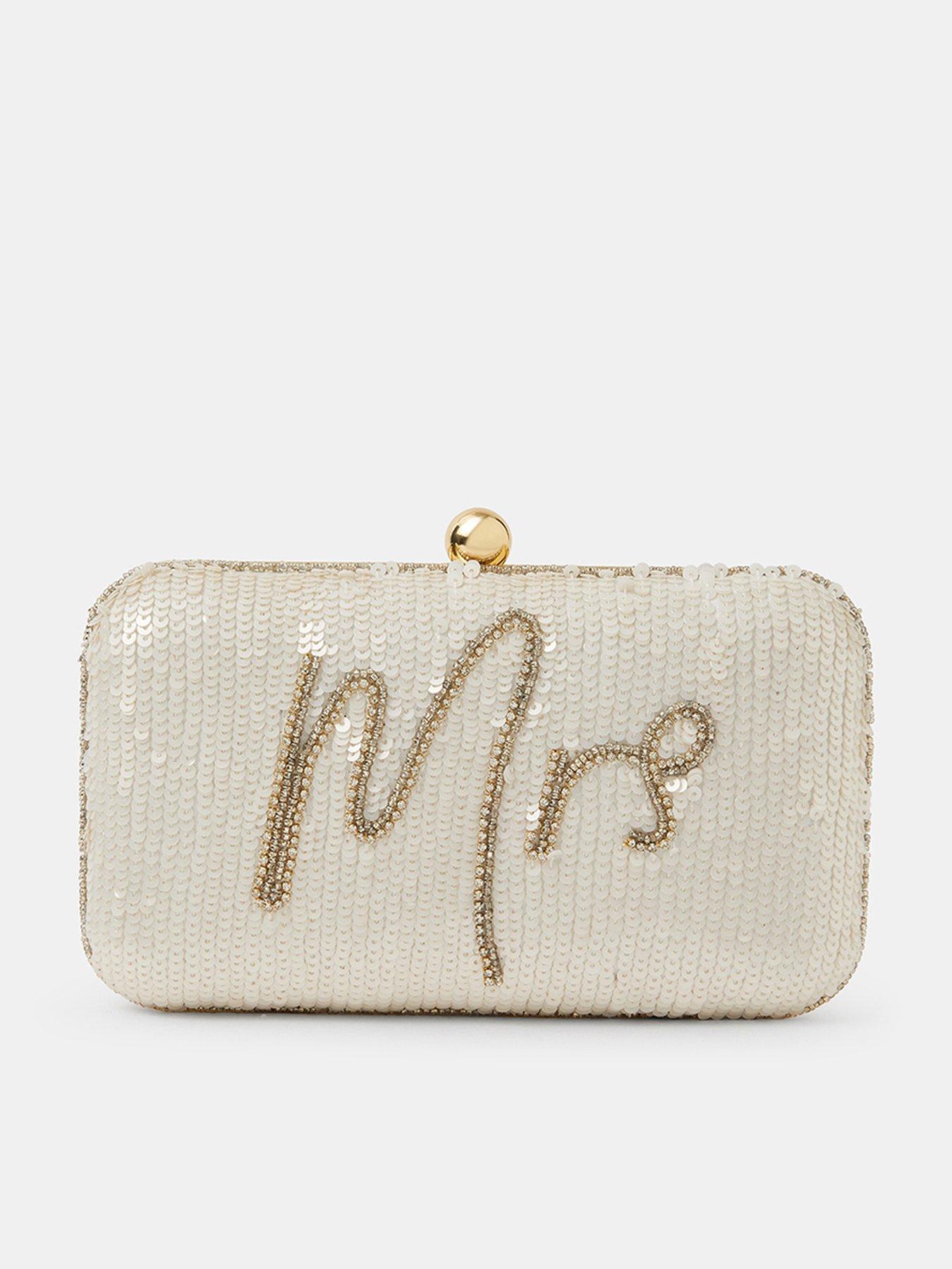 front image of accessorize-bridal-sequin-clutch-bag