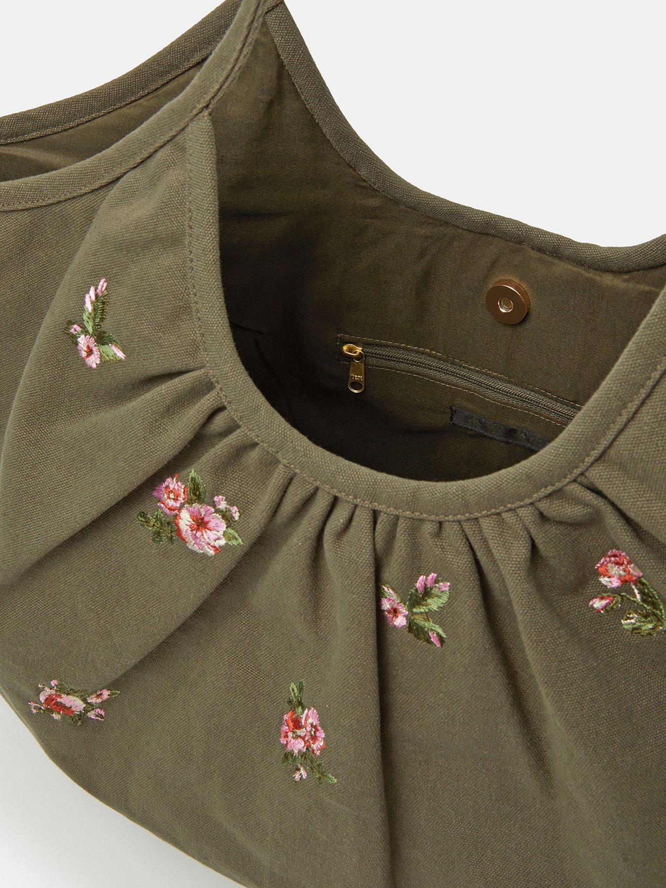  image of accessorize-oversized-floral-embroidered-shoulder-bag