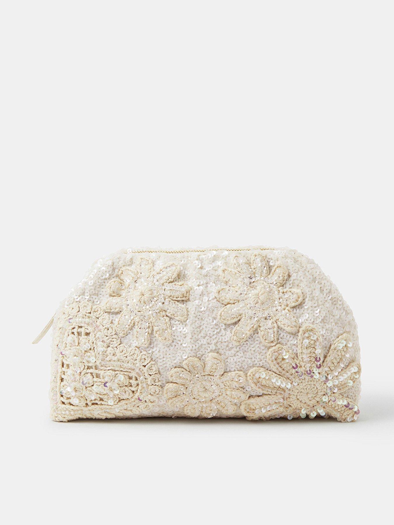 Accessorize Macrame Sequin Clutch Bag