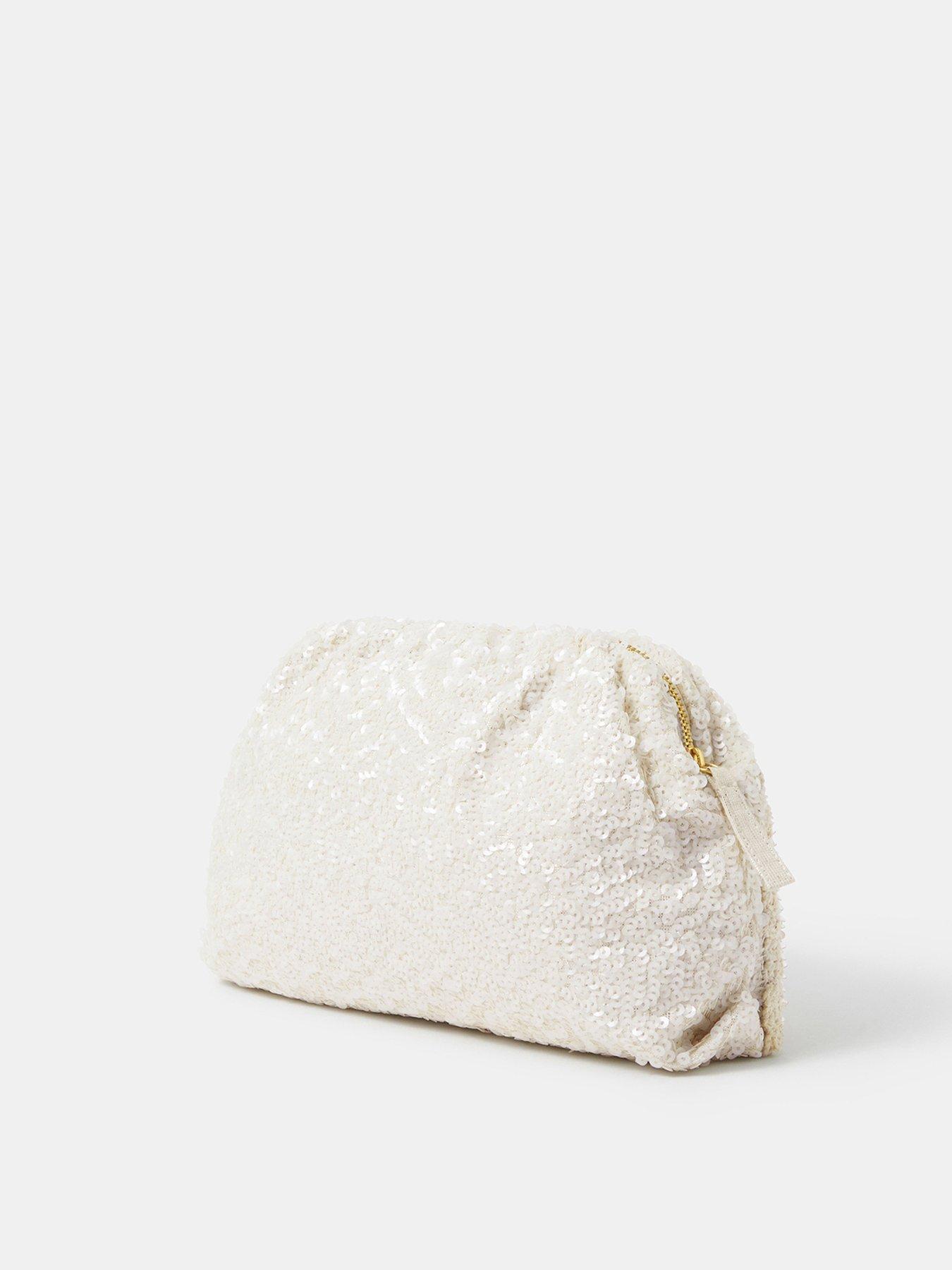  image of accessorize-macrame-sequin-clutch-bag