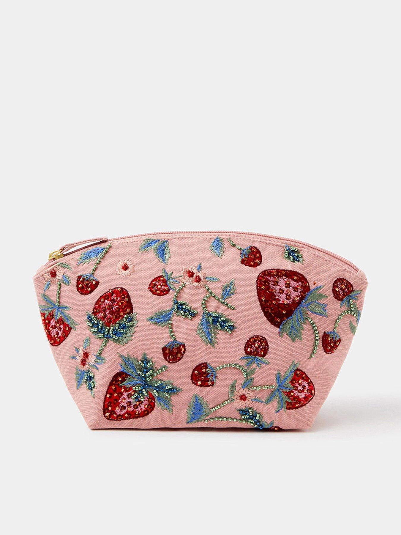 Accessorize Embellished Strawberry Make Up Bag