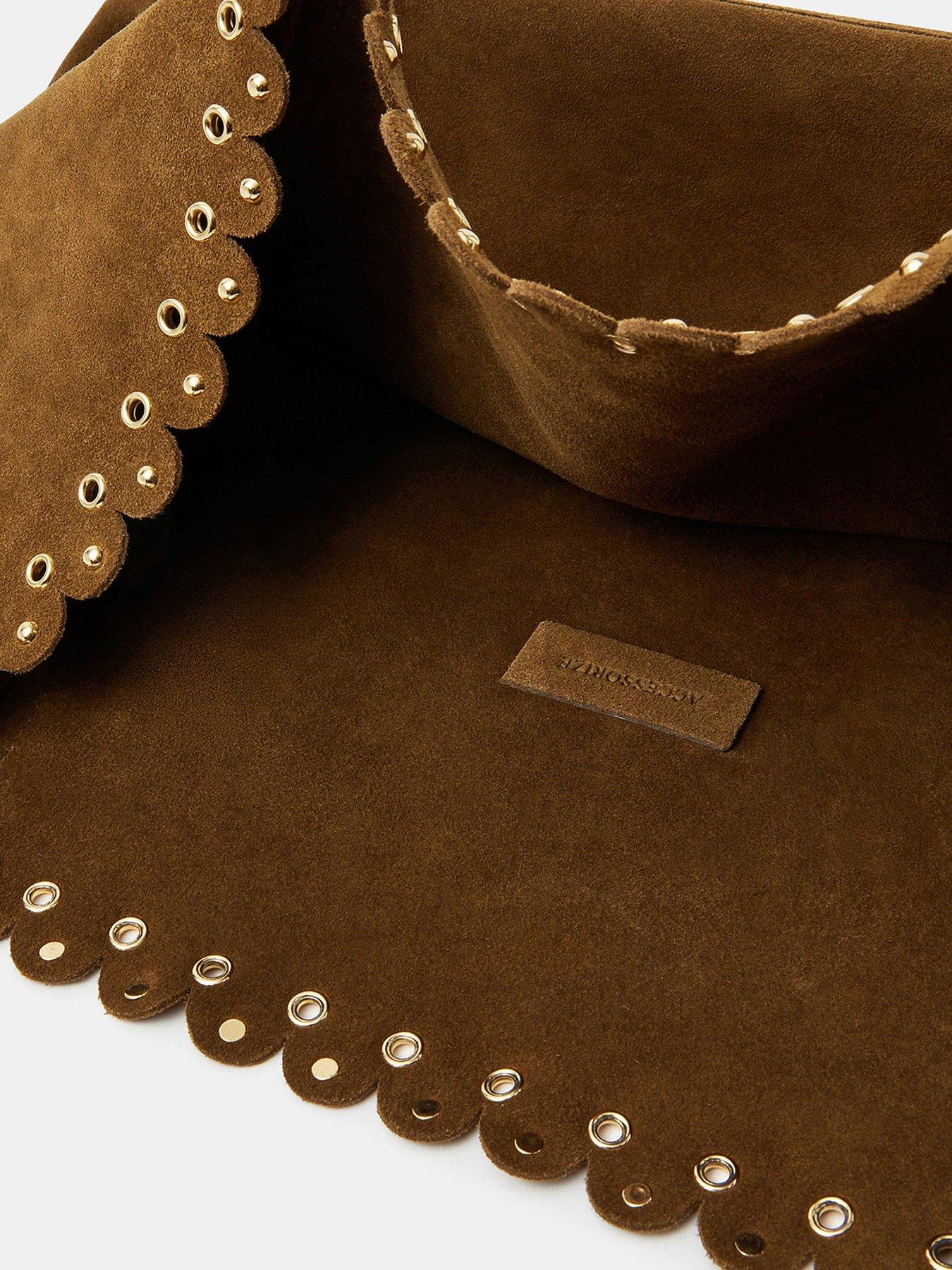  image of accessorize-eyelet-detail-suede-tote-bag
