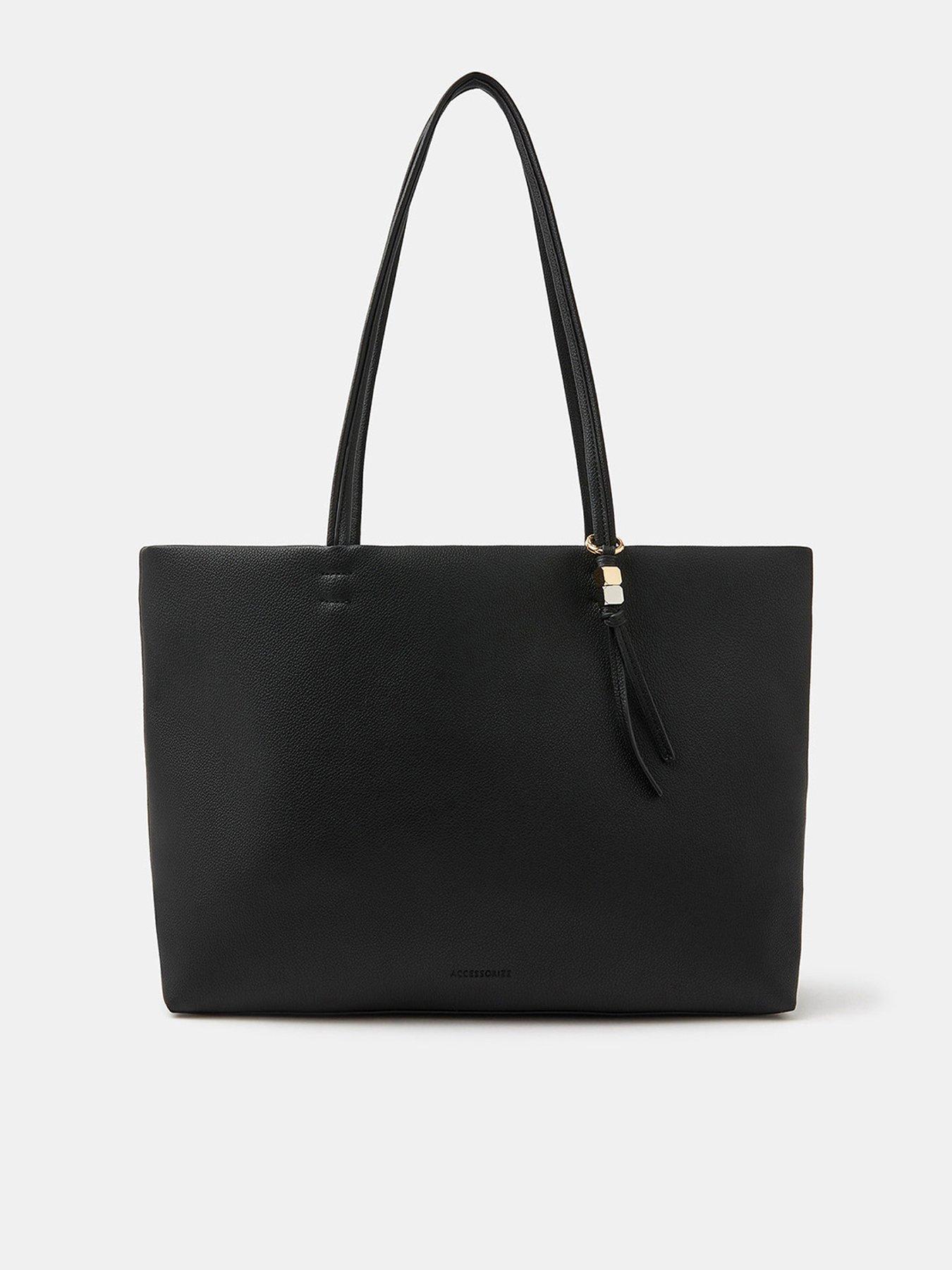 Image 1 of 5 of Accessorize Charm Faux Leather Tote Bag