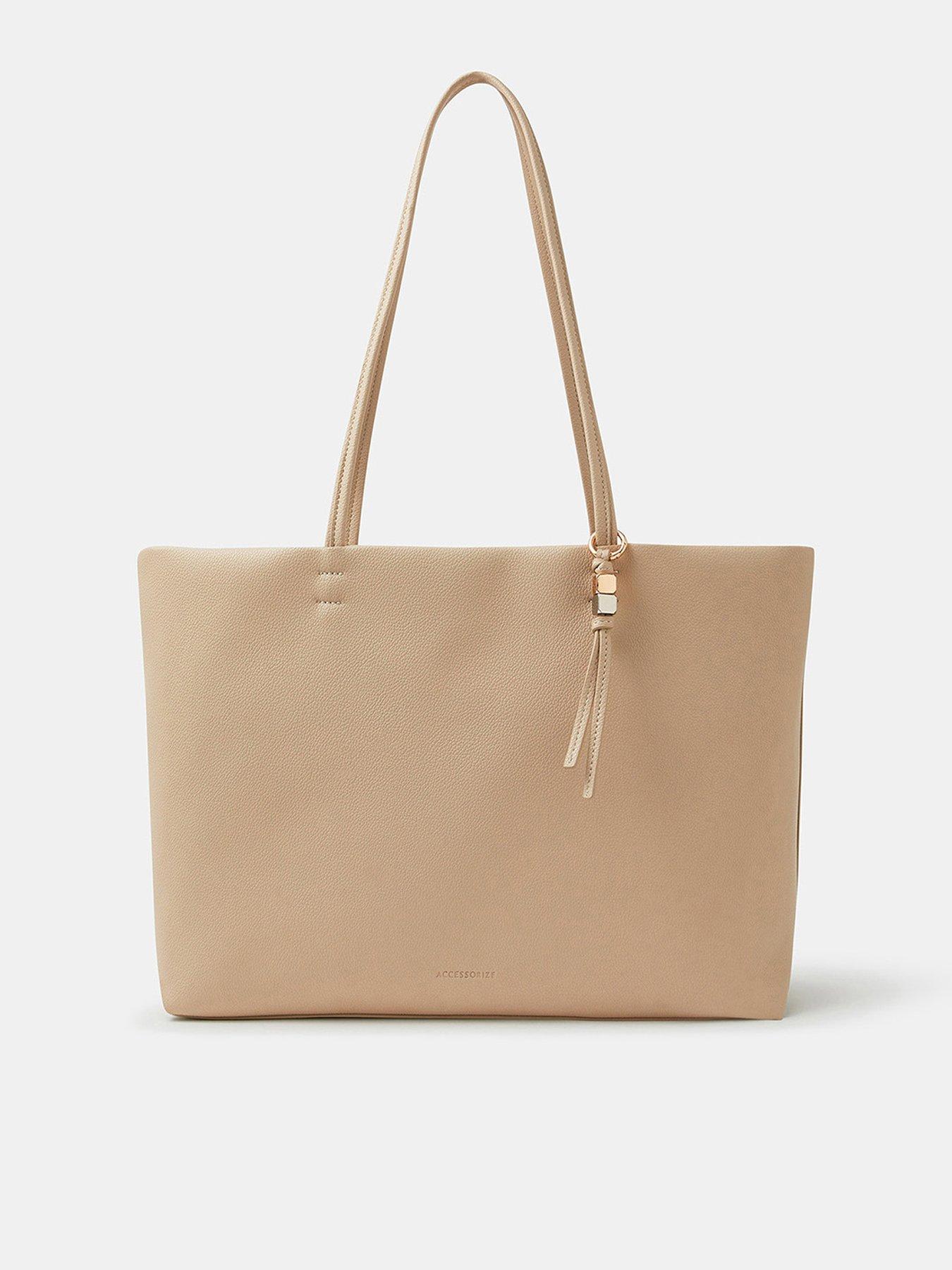 front image of accessorize-charm-faux-leather-tote-bag
