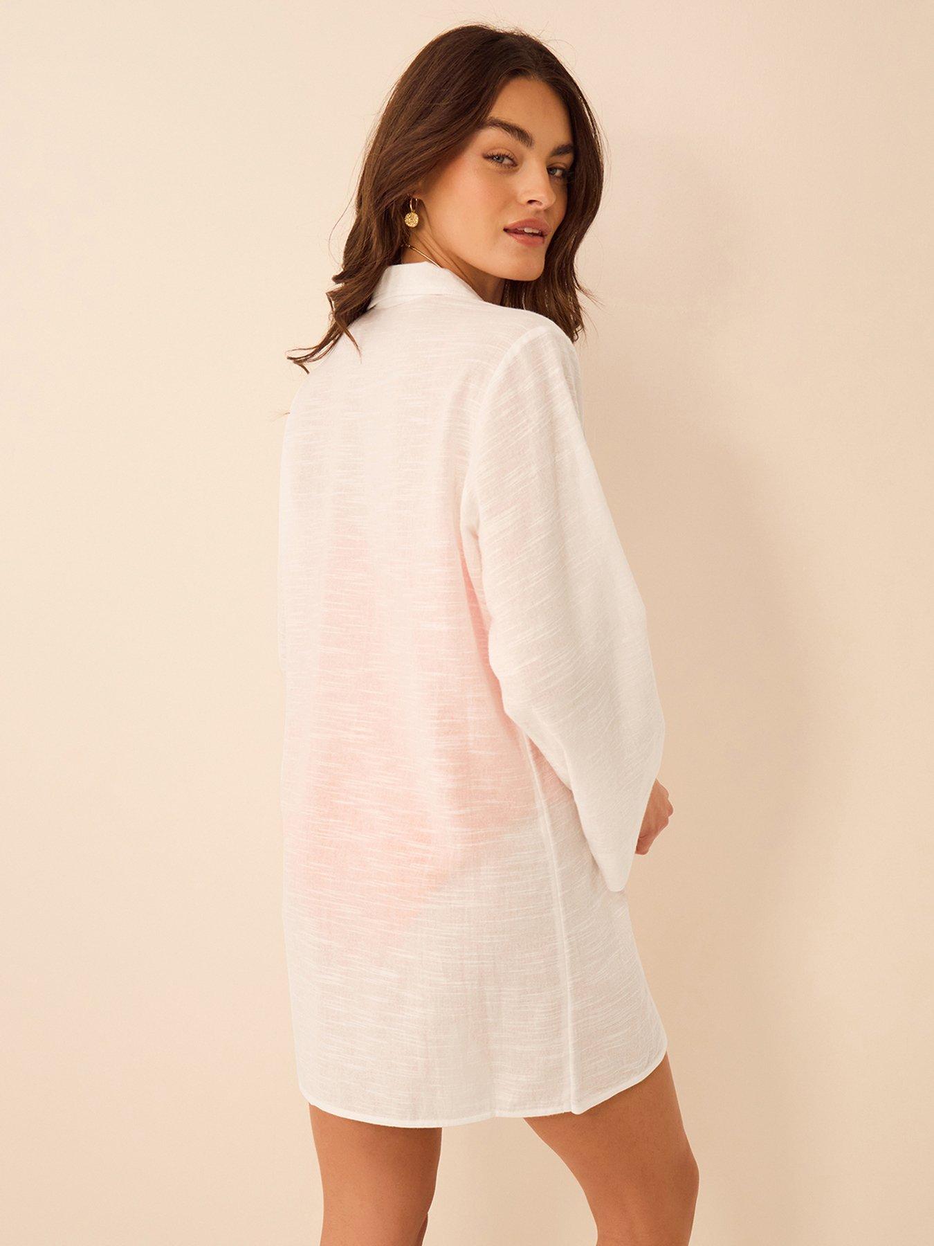 stillFront image of accessorize-tie-front-cotton-beach-shirt
