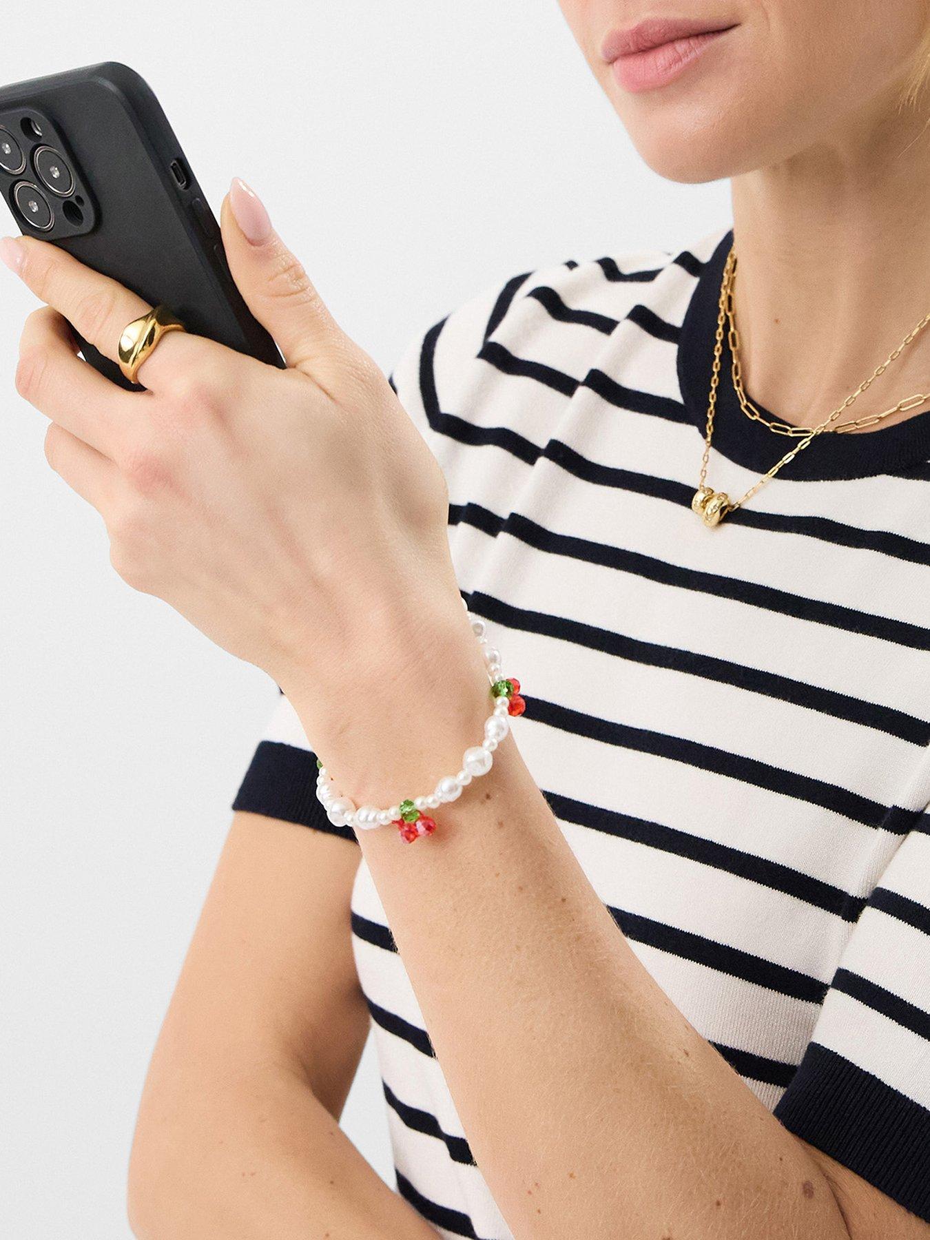 image of accessorize-cherry-pearl-phone-charm