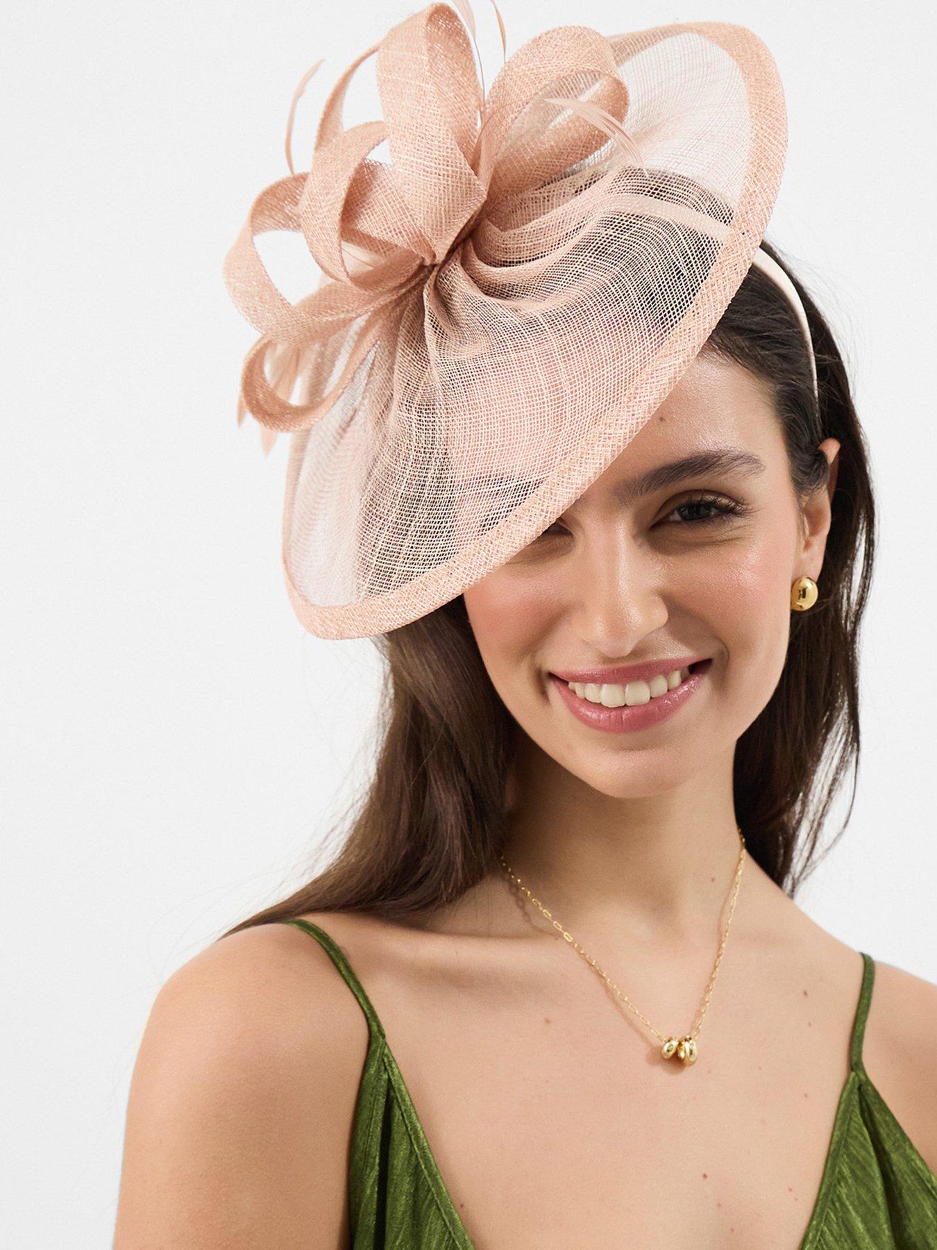  image of accessorize-bow-feather-disc-fascinator