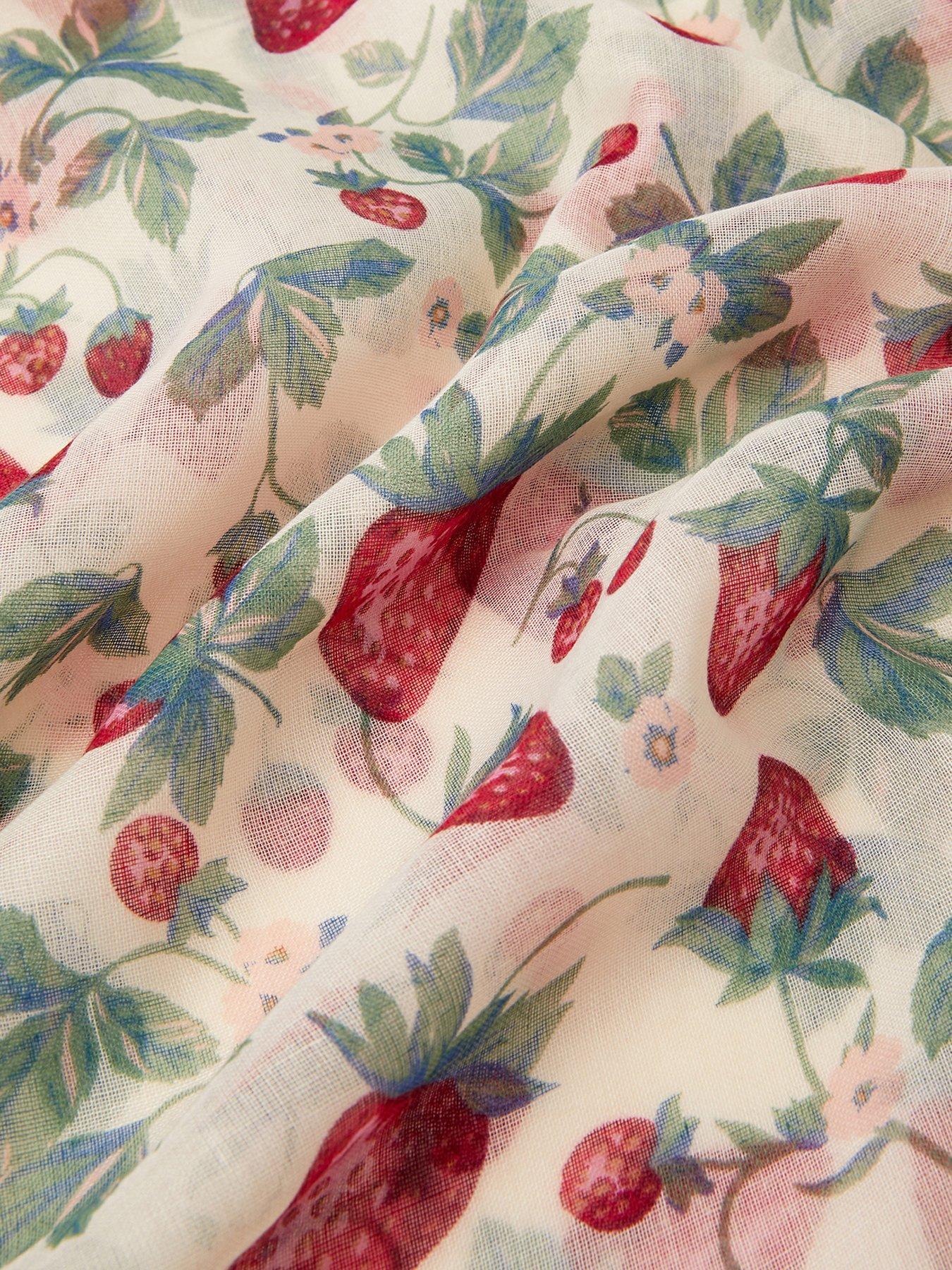  image of accessorize-lightweight-strawberry-print-scarf
