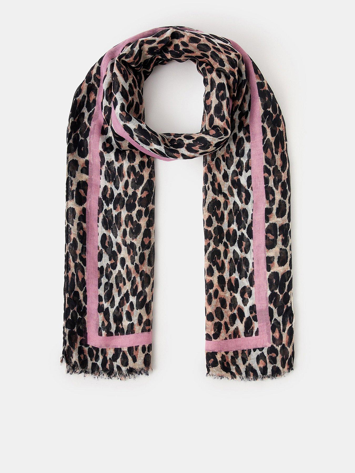 front image of accessorize-lightweight-leopard-print-scarf