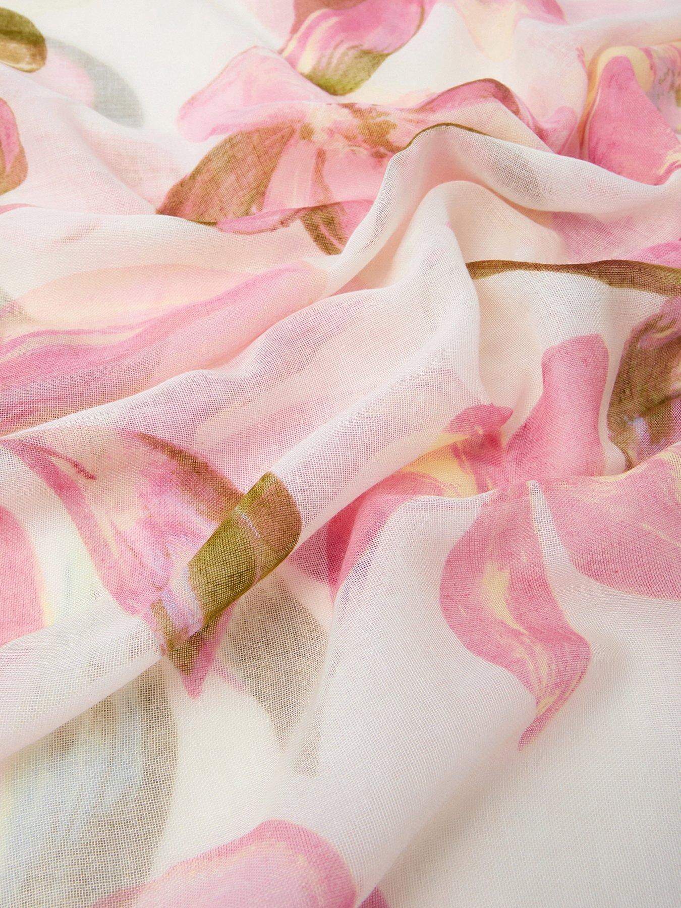 Image 3 of 3 of Accessorize Lightweight Floral Print Scarf