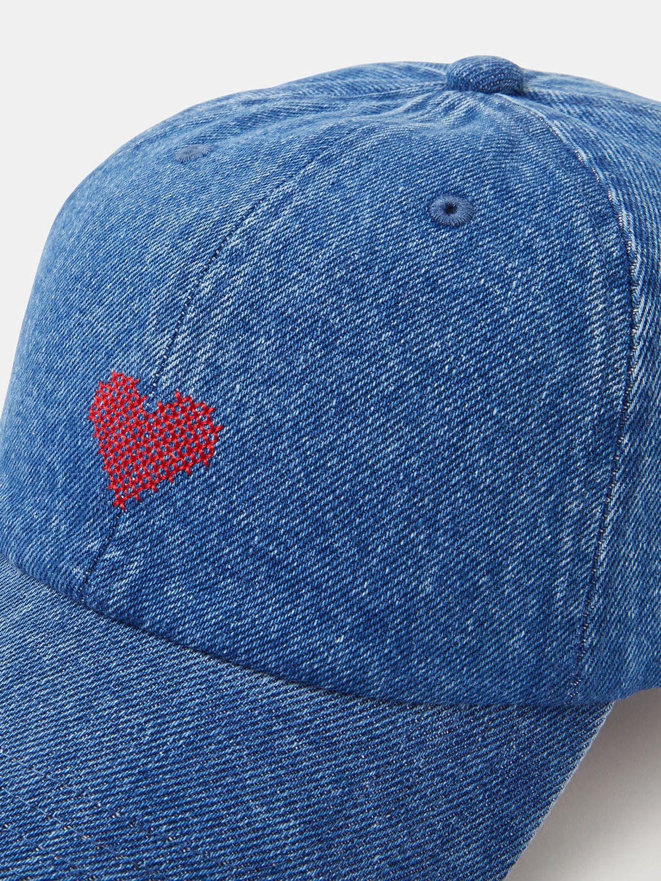  image of accessorize-heart-denim-baseball-cap