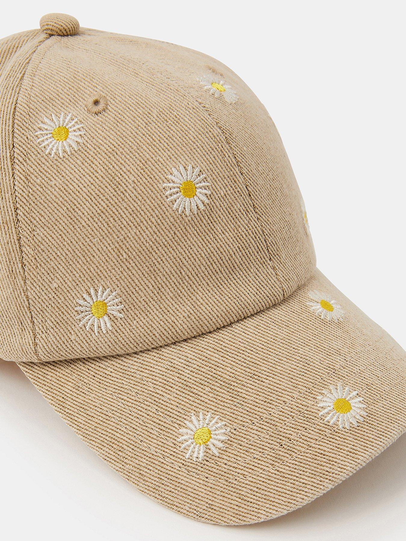  image of accessorize-daisy-embroidered-baseball-cap