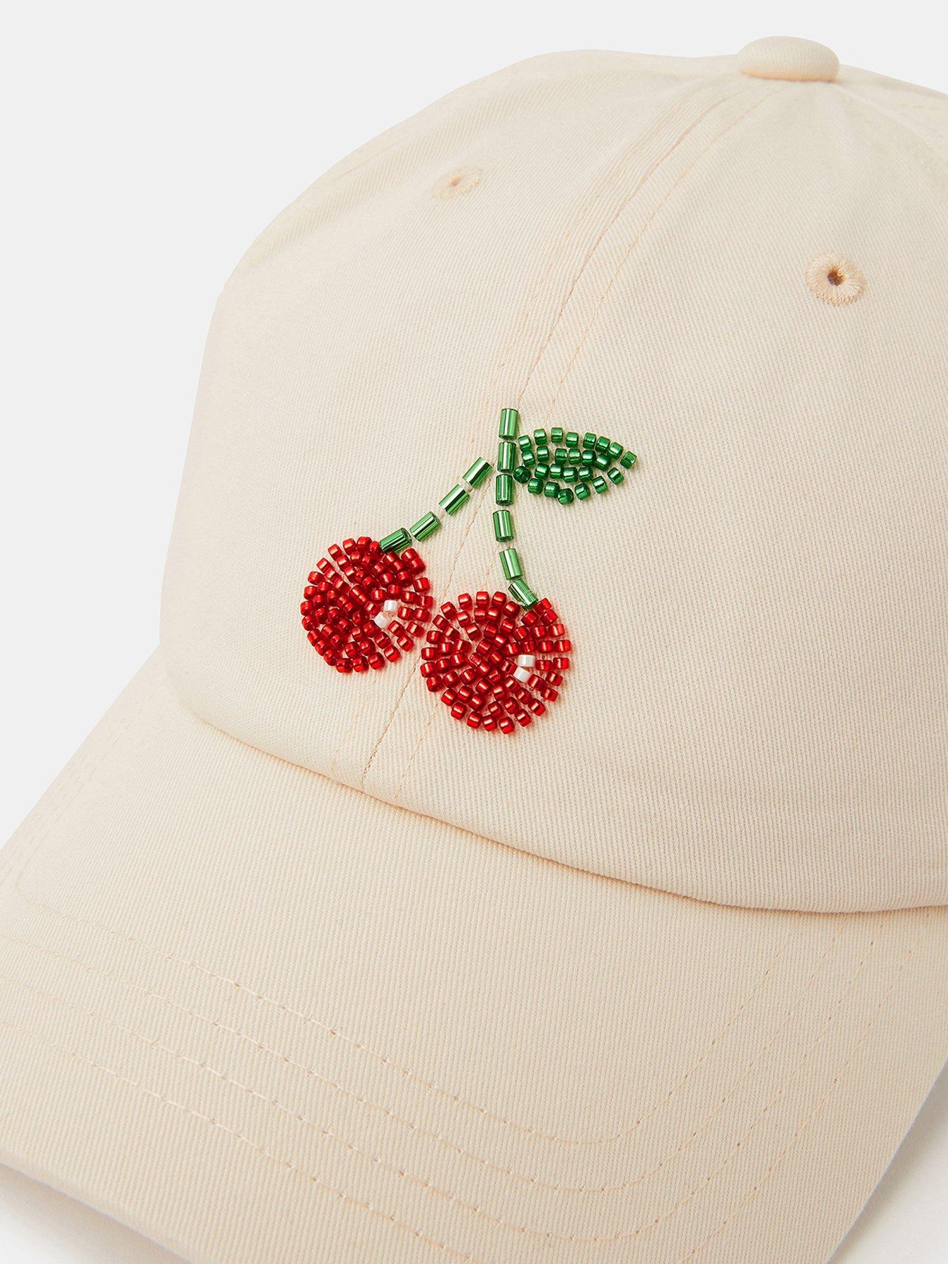  image of accessorize-beaded-cherry-baseball-cap