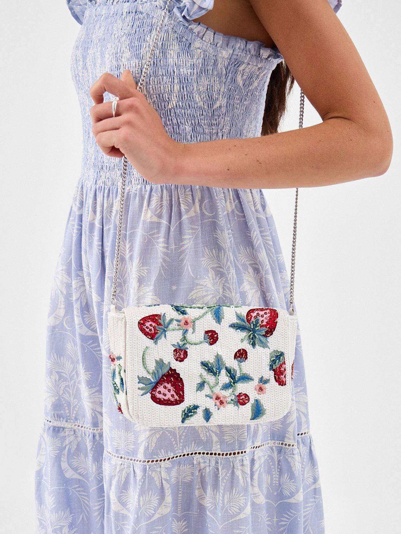 stillFront image of accessorize-beaded-strawberry-crossbody-bag