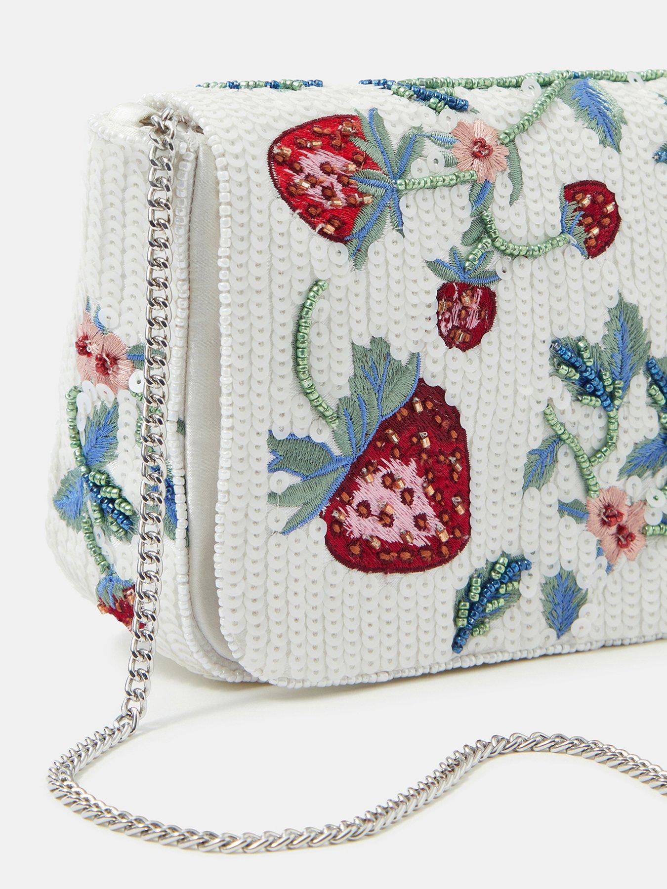  image of accessorize-beaded-strawberry-crossbody-bag