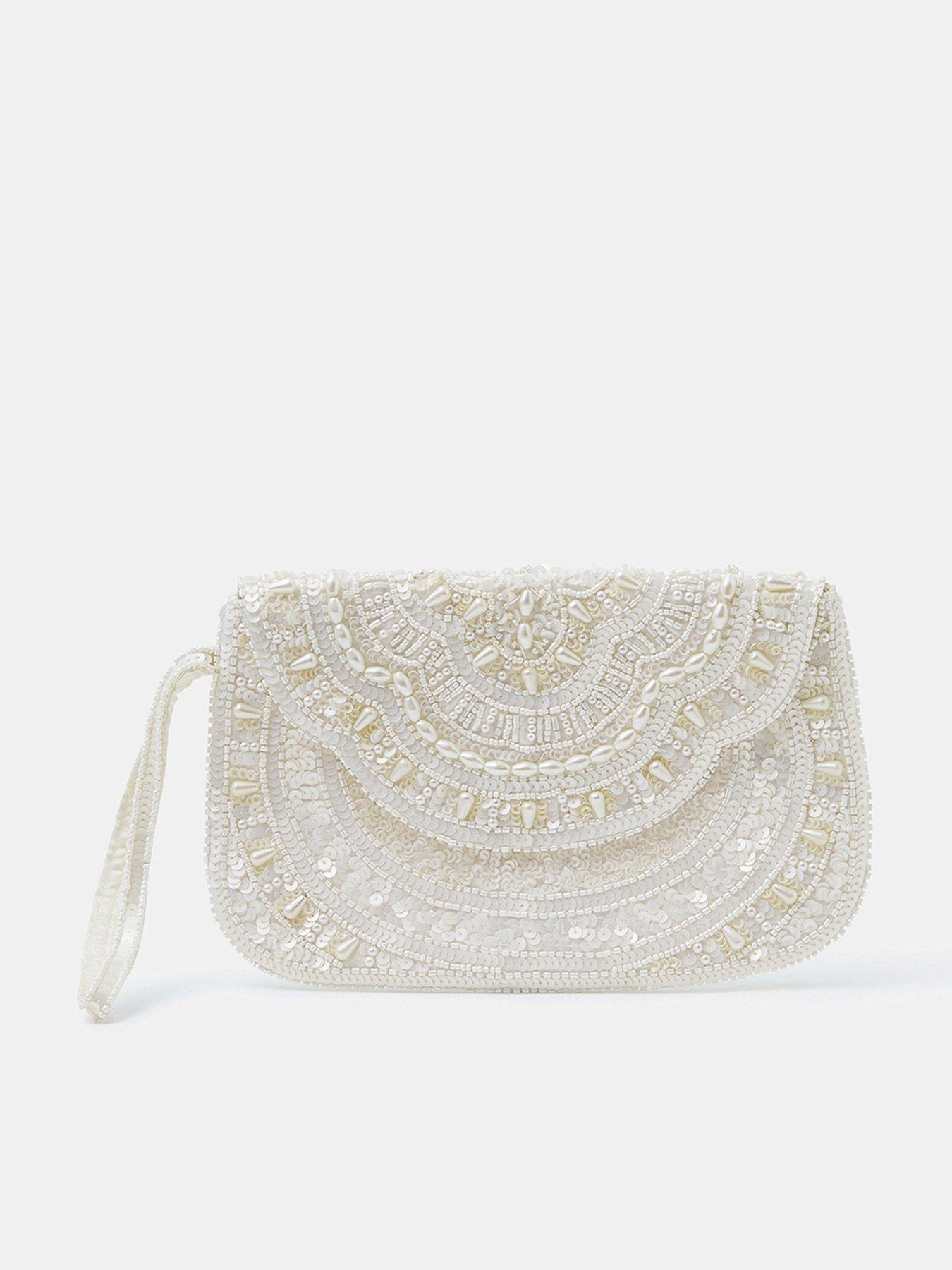 Accessorize Pearl Beaded Clutch Bag