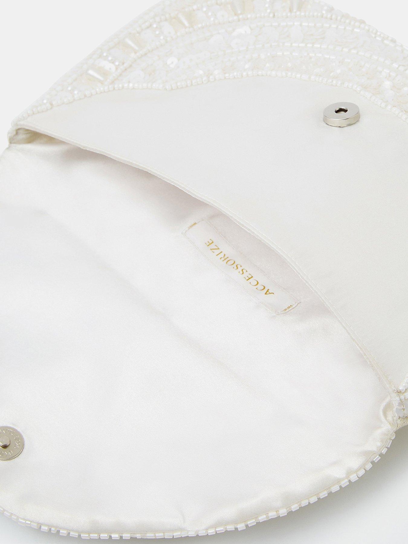 Image 3 of 3 of Accessorize Pearl Beaded Clutch Bag