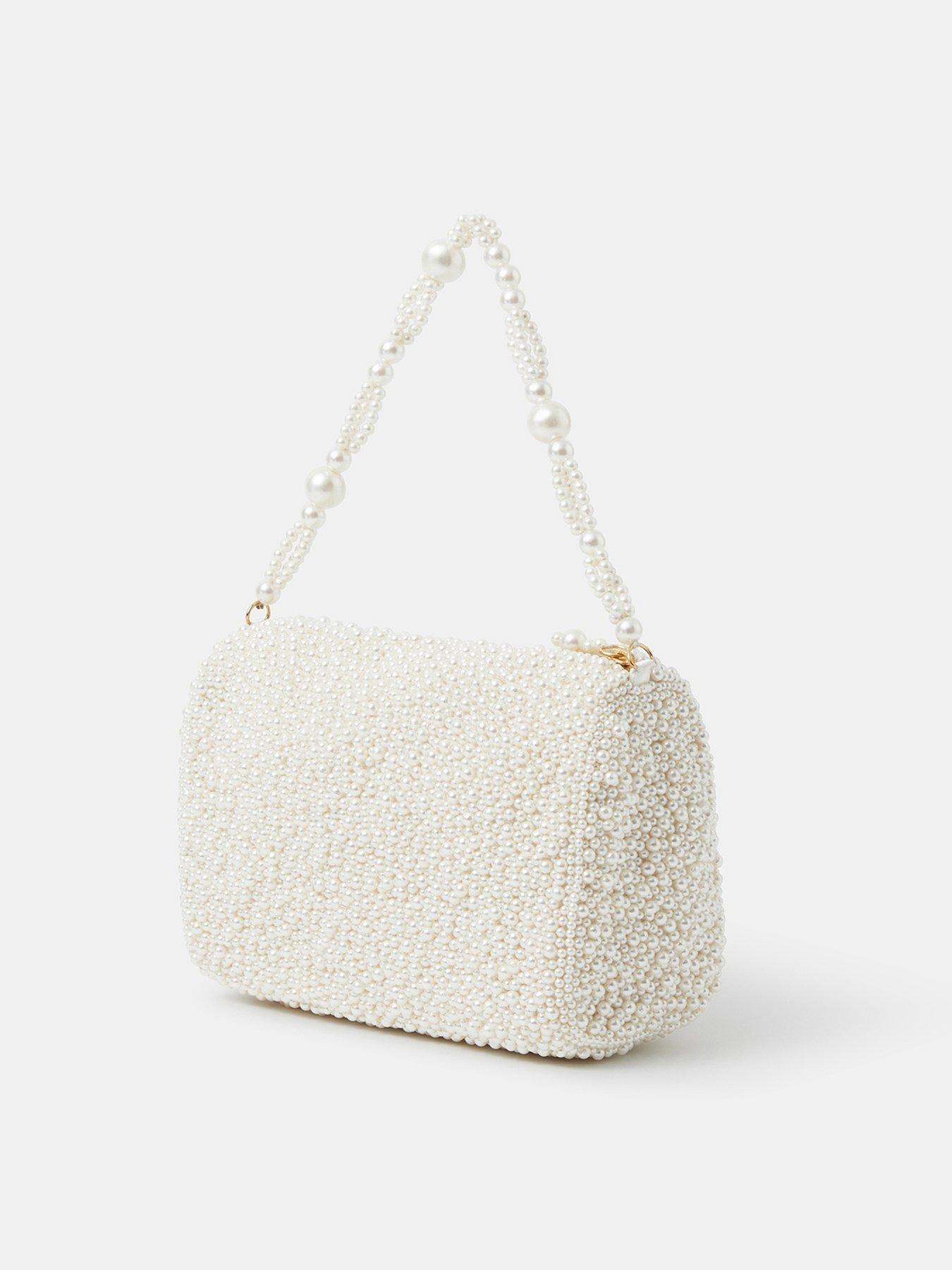  image of accessorize-mrs-beaded-pearl-handheld-bag