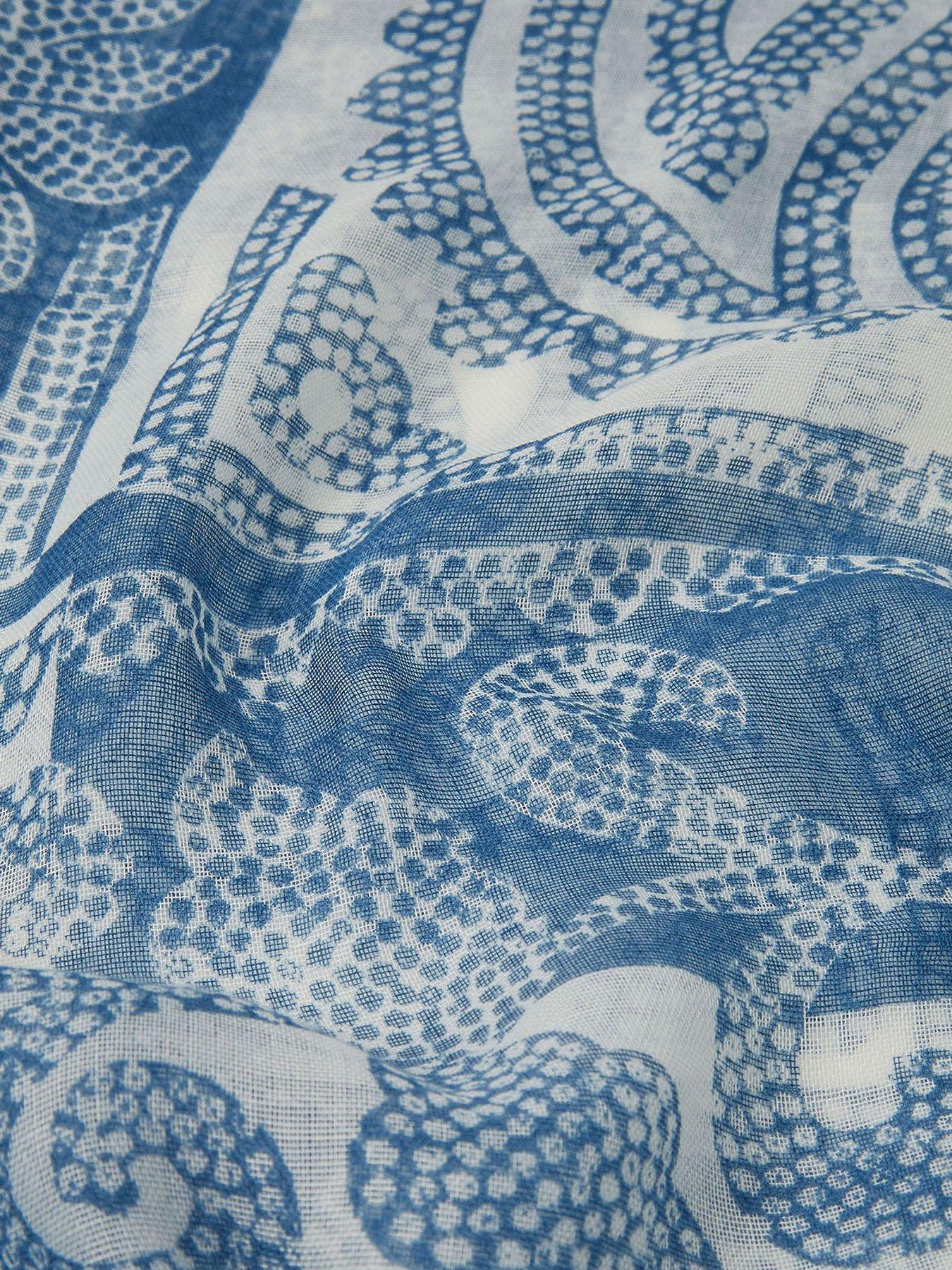 Image 3 of 3 of Accessorize Lightweight Dotty Paisley Print Scarf