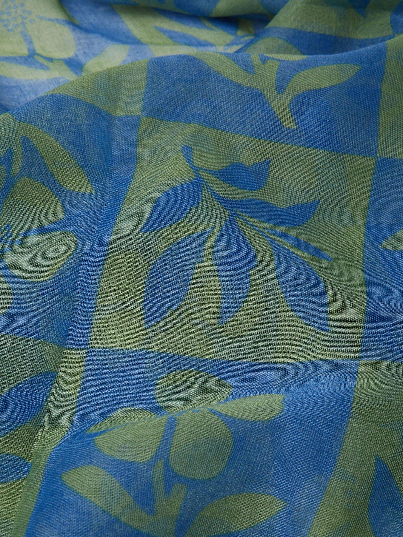 Image 3 of 3 of Accessorize Lightweight Flower Tile Print Scarf