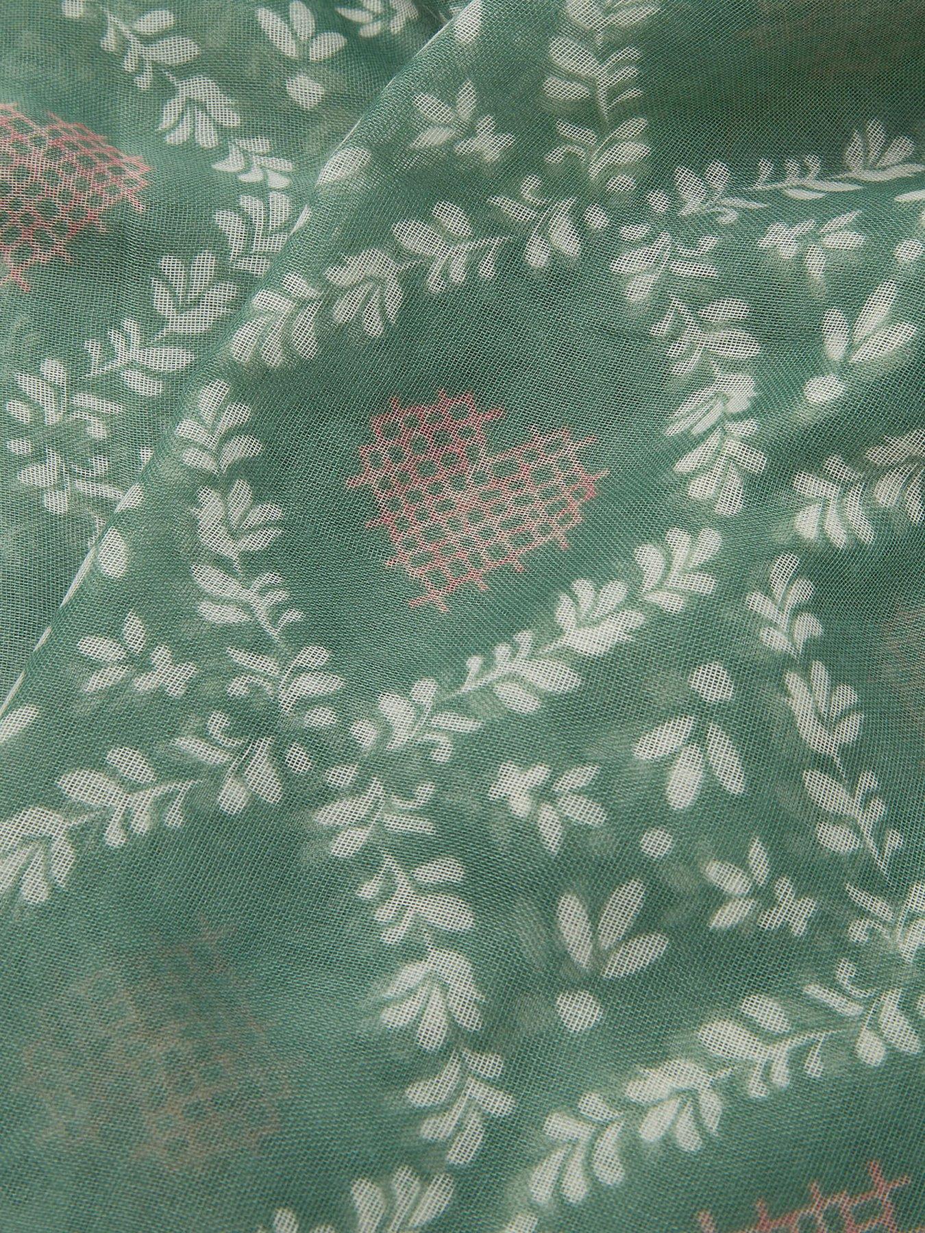 Image 3 of 3 of Accessorize Lightweight Cross Stitch Heart Print Scarf