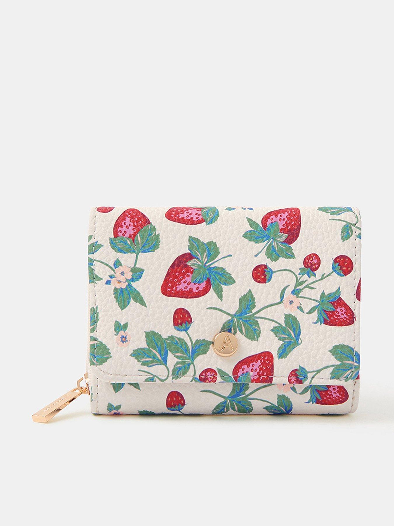 Accessorize Strawberry Print Tri-fold Purse