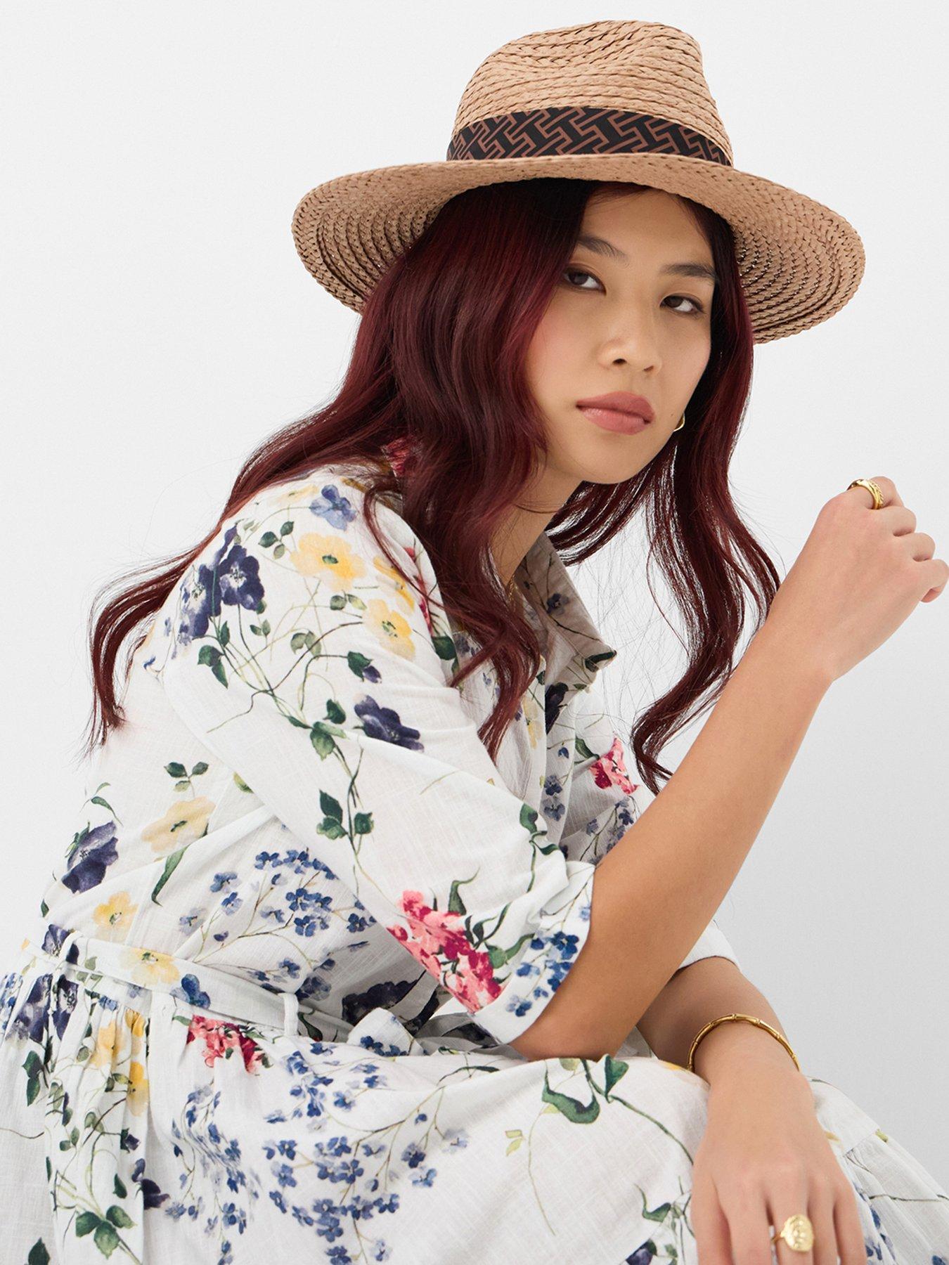 Image 2 of 4 of Accessorize Straw Fedora Hat