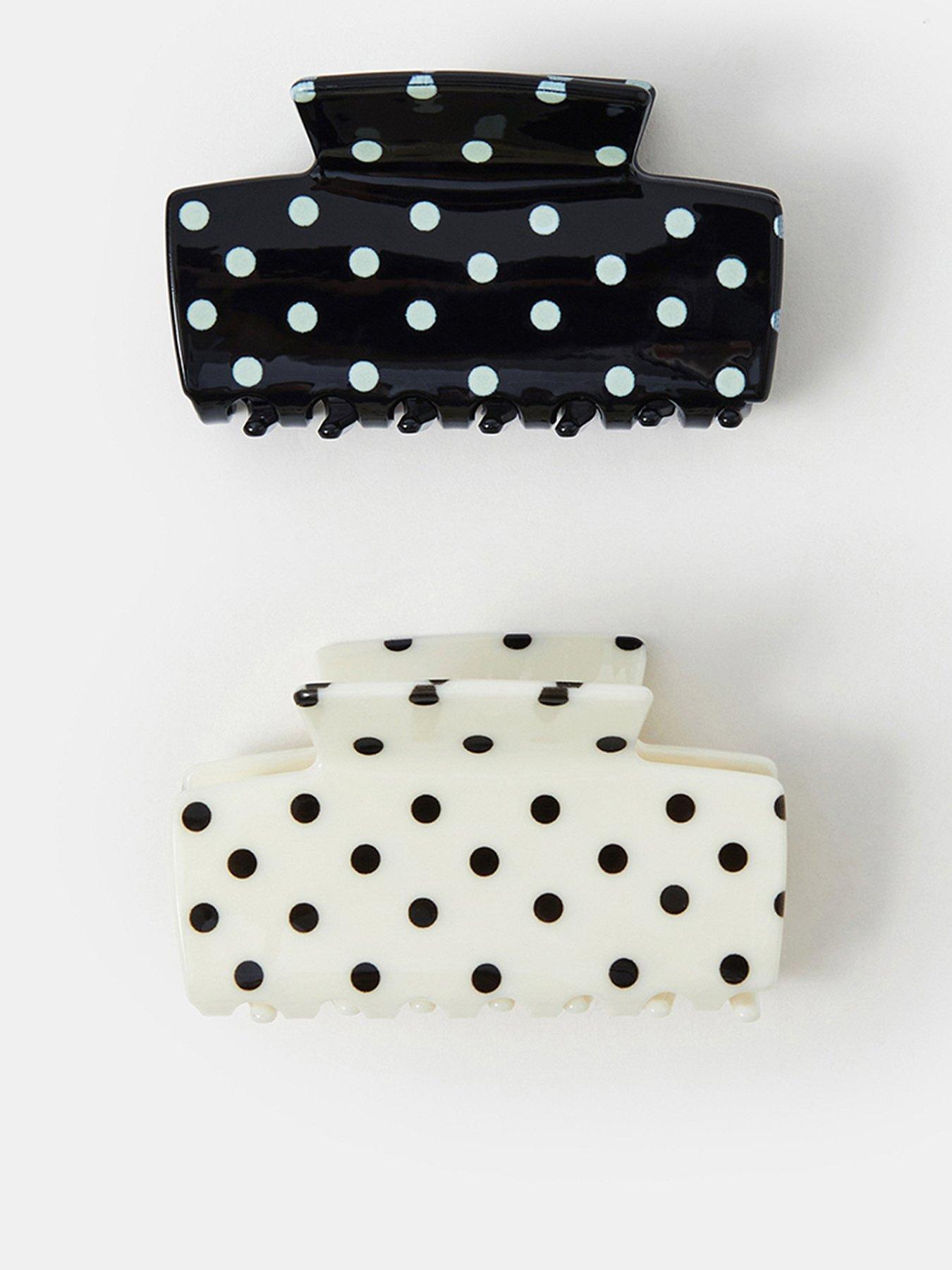 Image 1 of 3 of Accessorize 2-pack Polka Dot Claw Clips