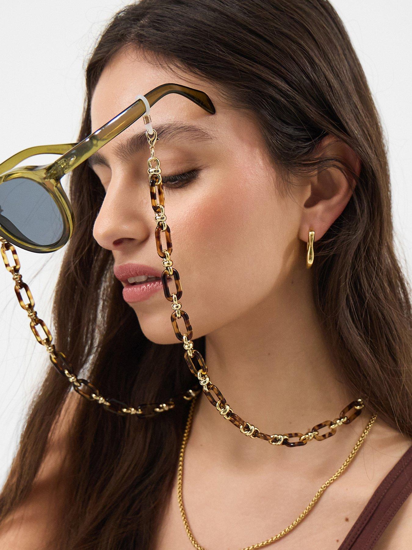 Image 2 of 3 of Accessorize Tort Link Glasses Chain