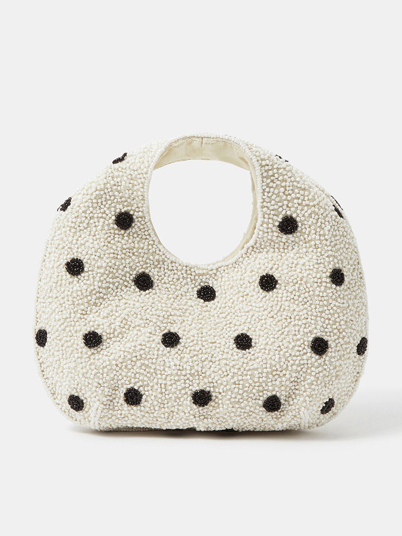 Accessorize Polka Dot Beaded Handheld Bag