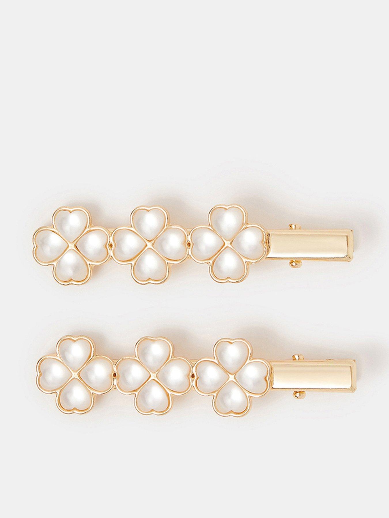 Image 1 of 3 of Accessorize 2-pack Lucky Clover Hair Clips