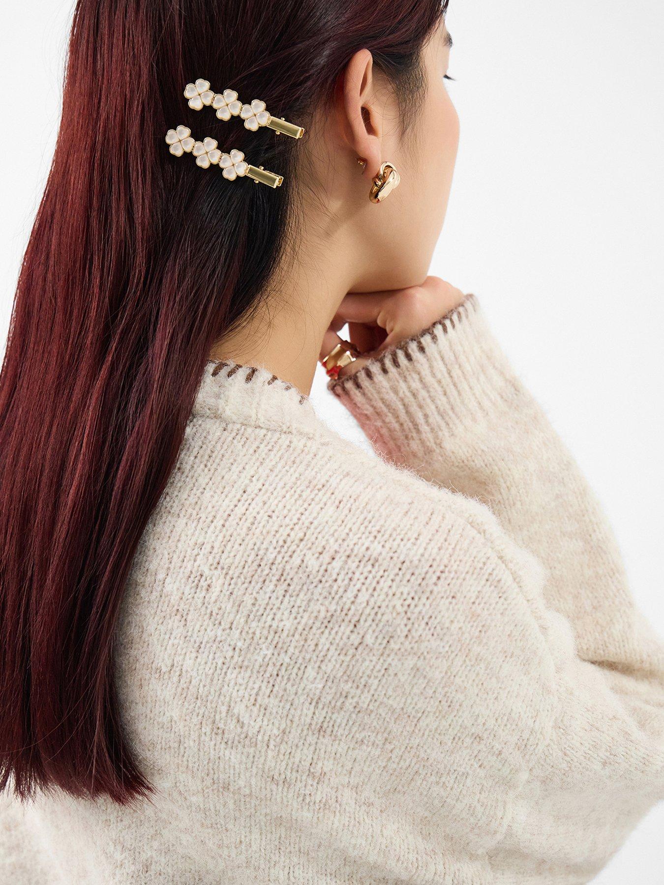 Image 2 of 3 of Accessorize 2-pack Lucky Clover Hair Clips