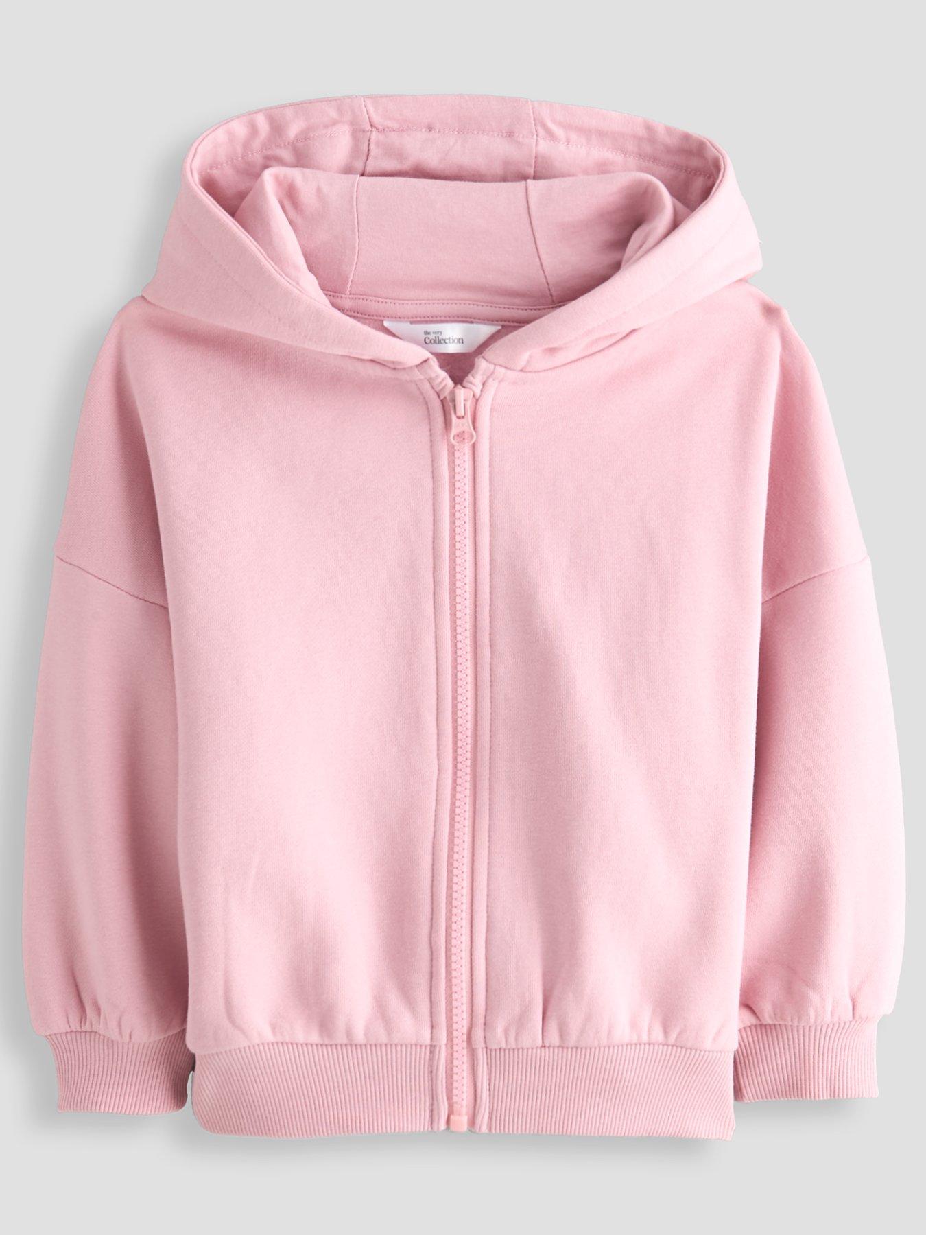 The Very Collection Girls Core Basic Zip Up Hoody - Pink