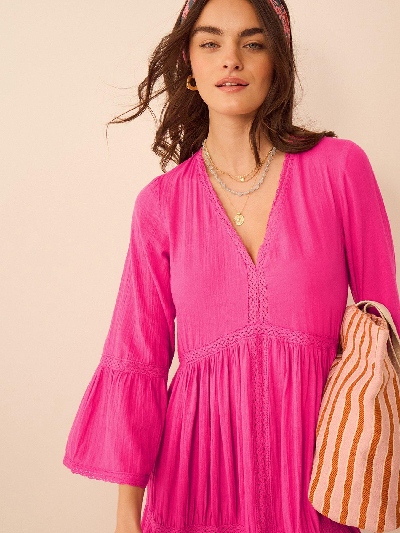  image of accessorize-lace-trim-midi-beach-dress
