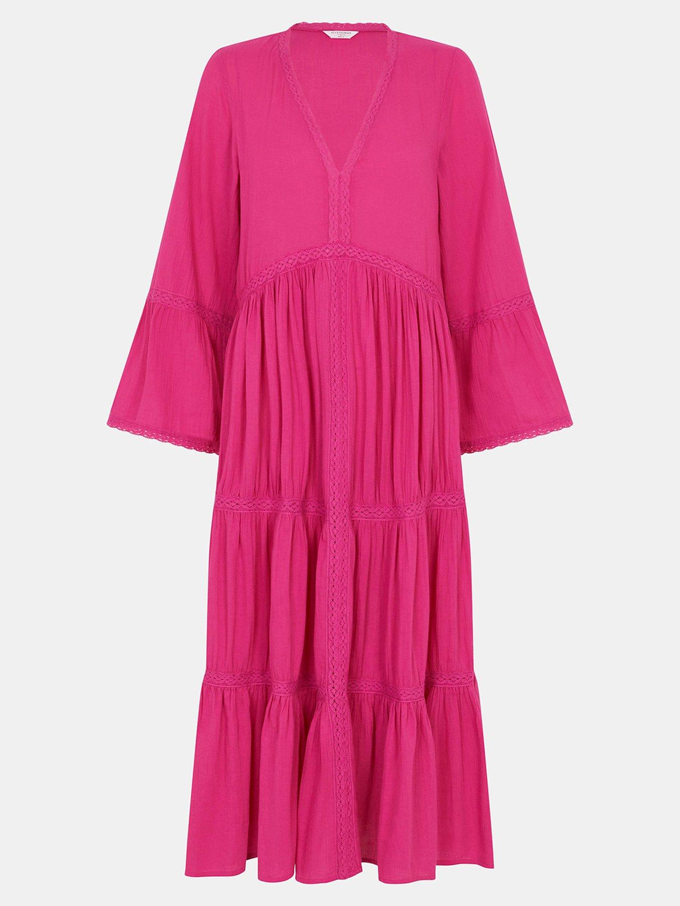  image of accessorize-lace-trim-midi-beach-dress